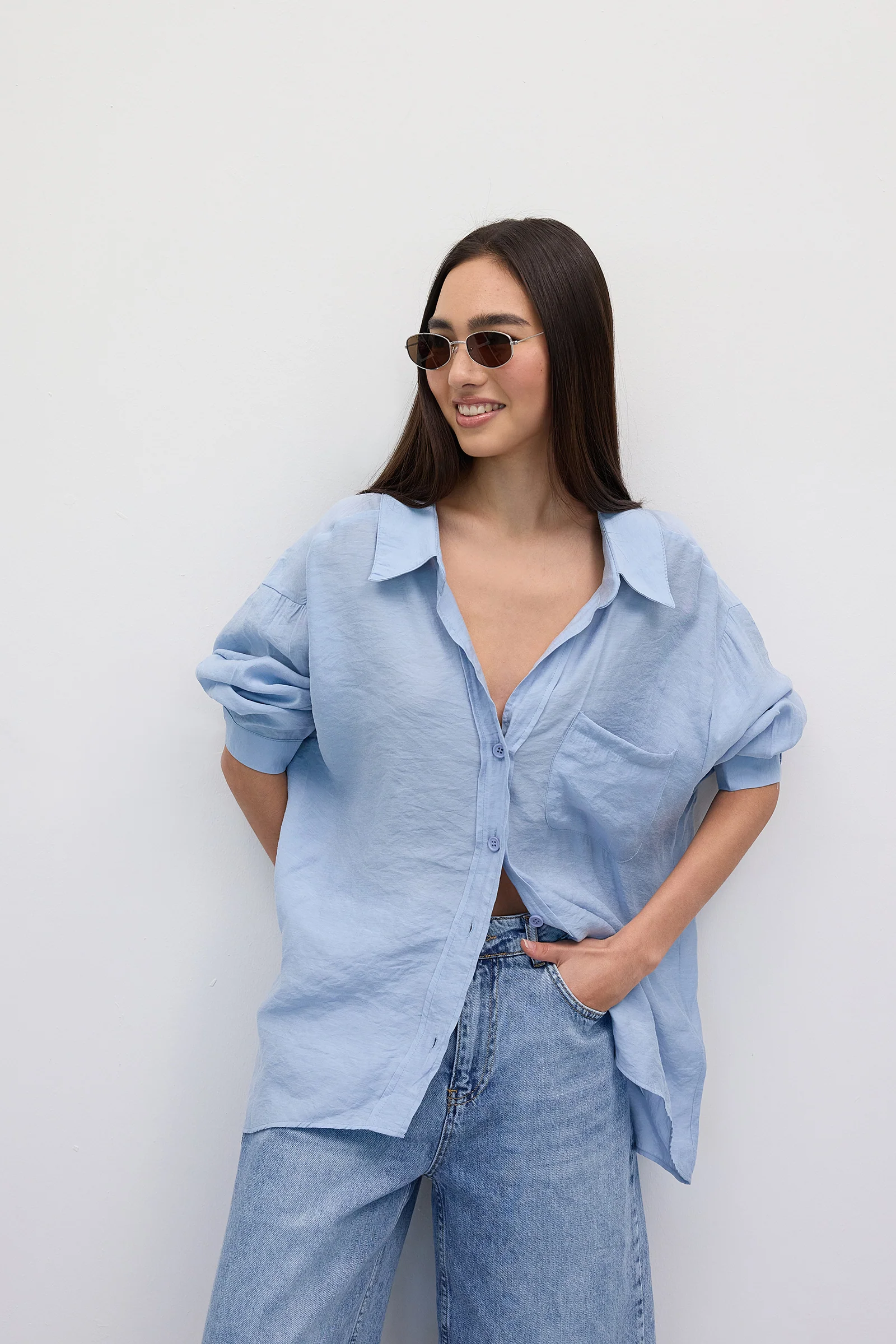 Oversize Shirt With Pocket Detail - Image 43