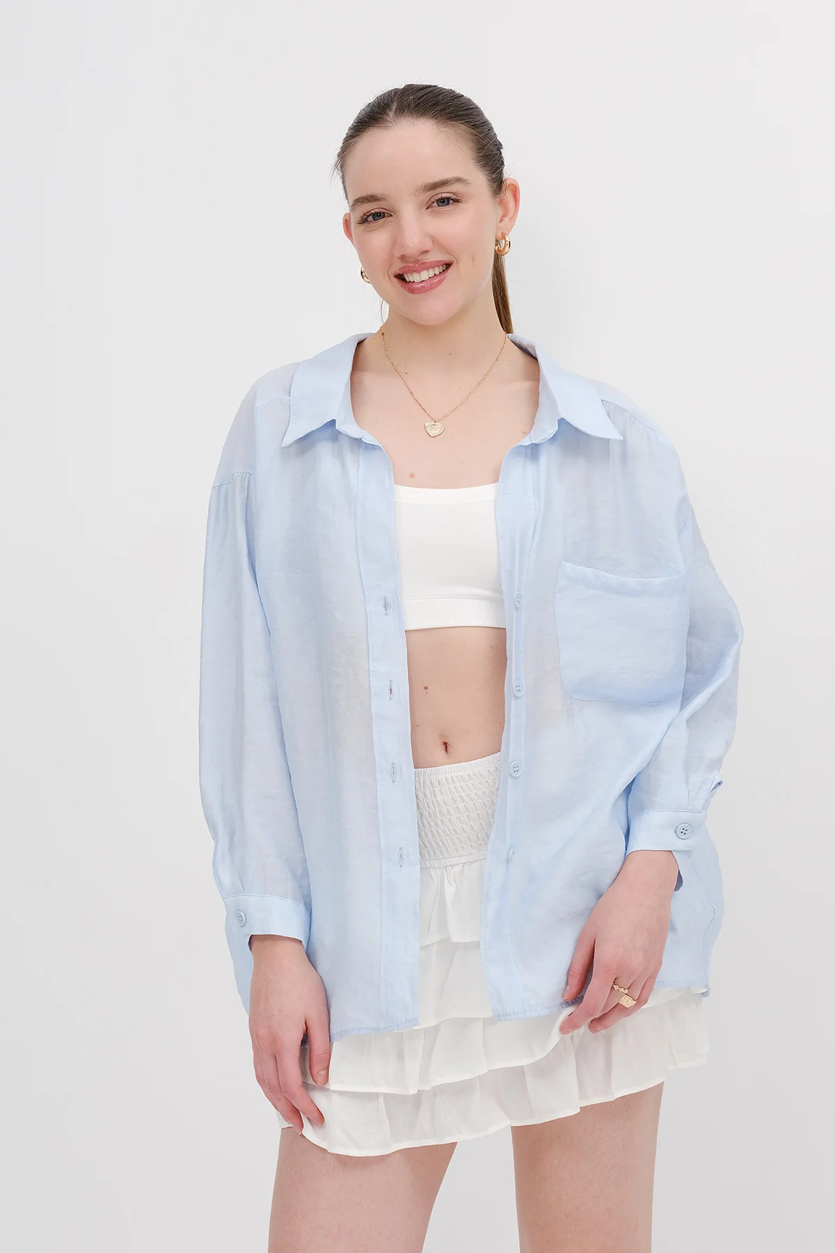 Oversize Shirt With Pocket Detail - Image 45