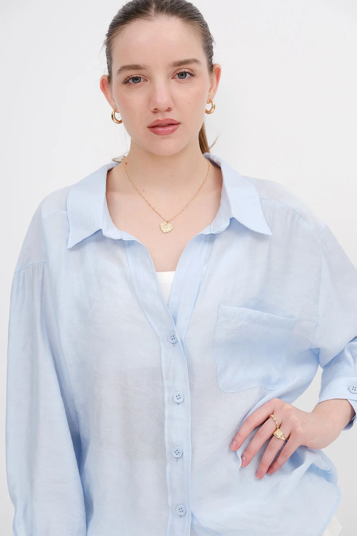 Oversize Shirt With Pocket Detail - Image 46
