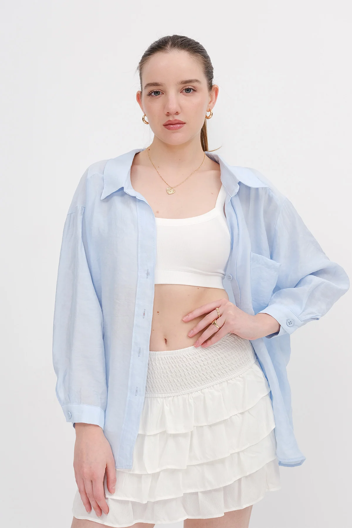 Oversize Shirt With Pocket Detail - Image 48