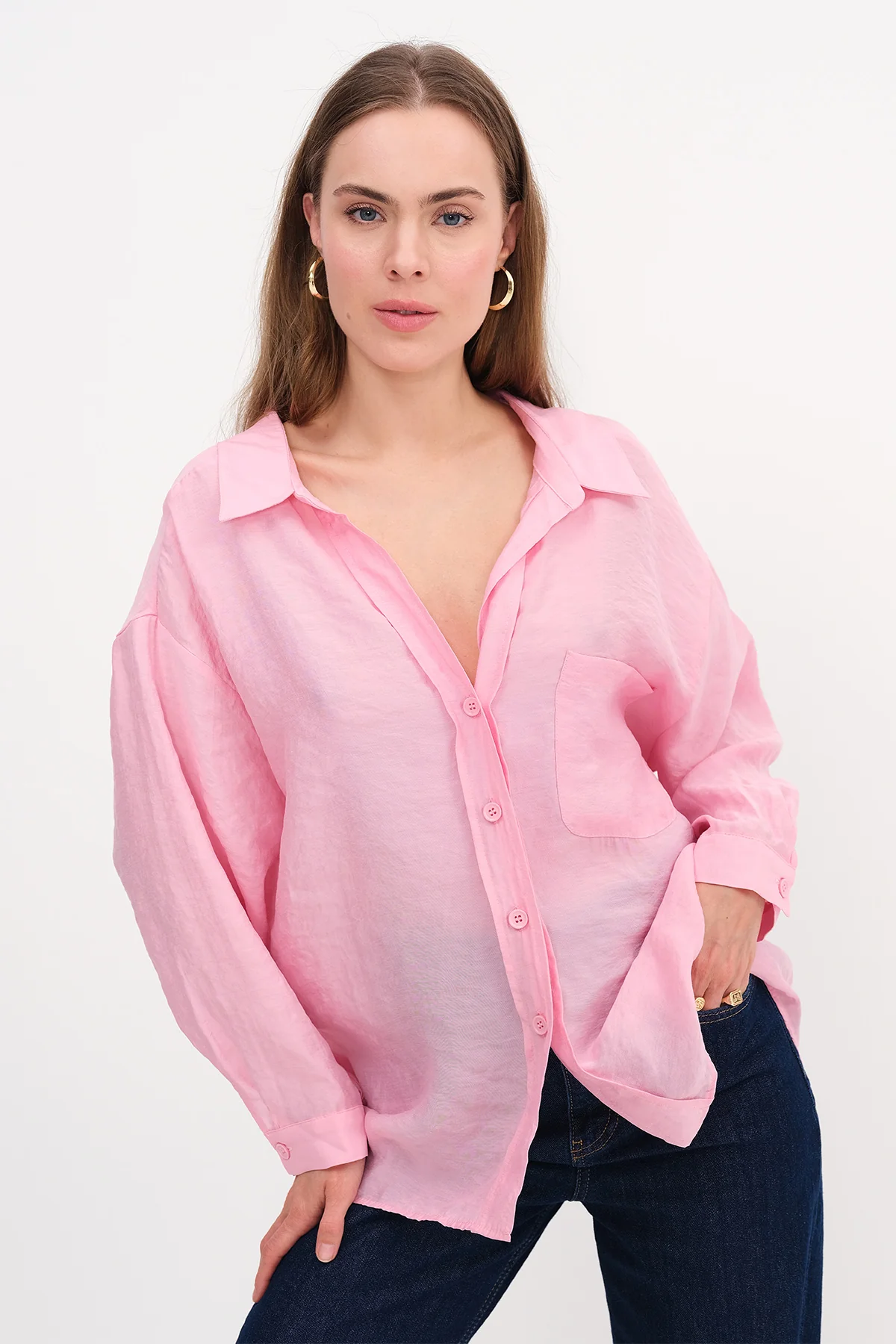 Oversize Shirt With Pocket Detail - Image 5