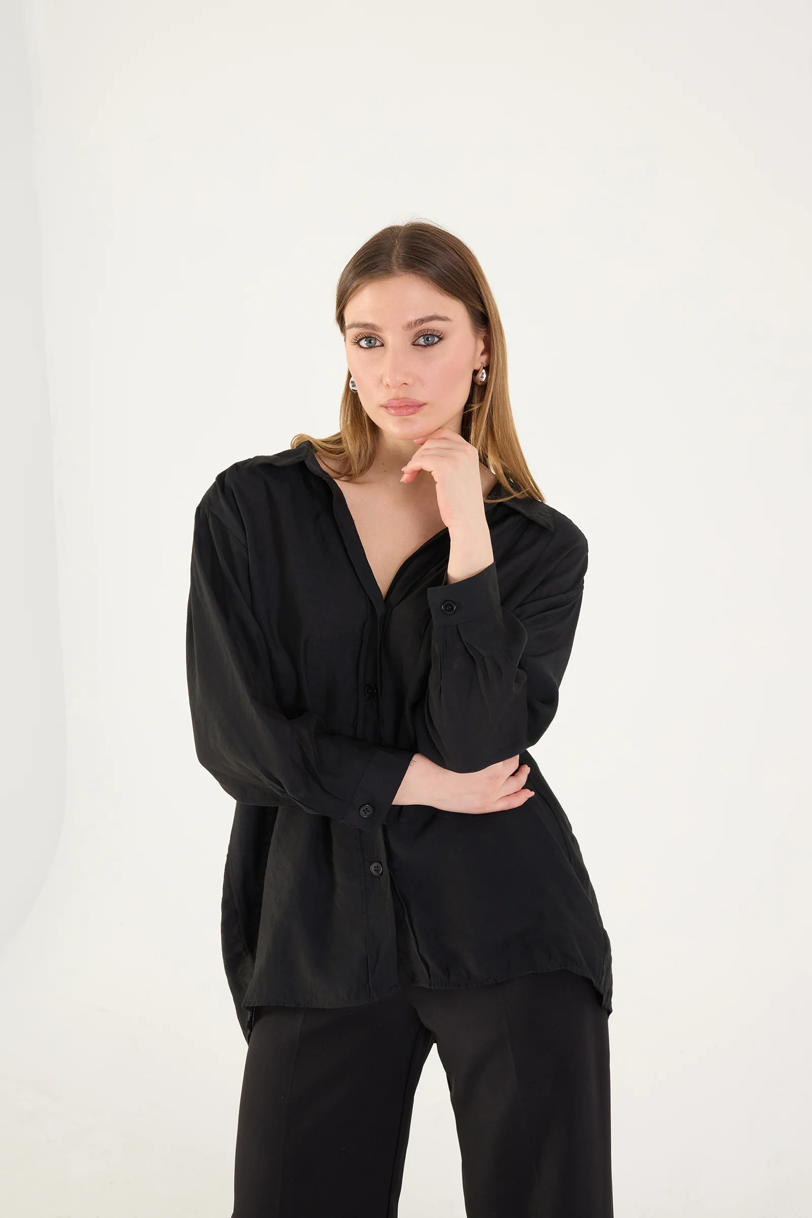 Oversize Shirt With Pocket Detail - Image 56