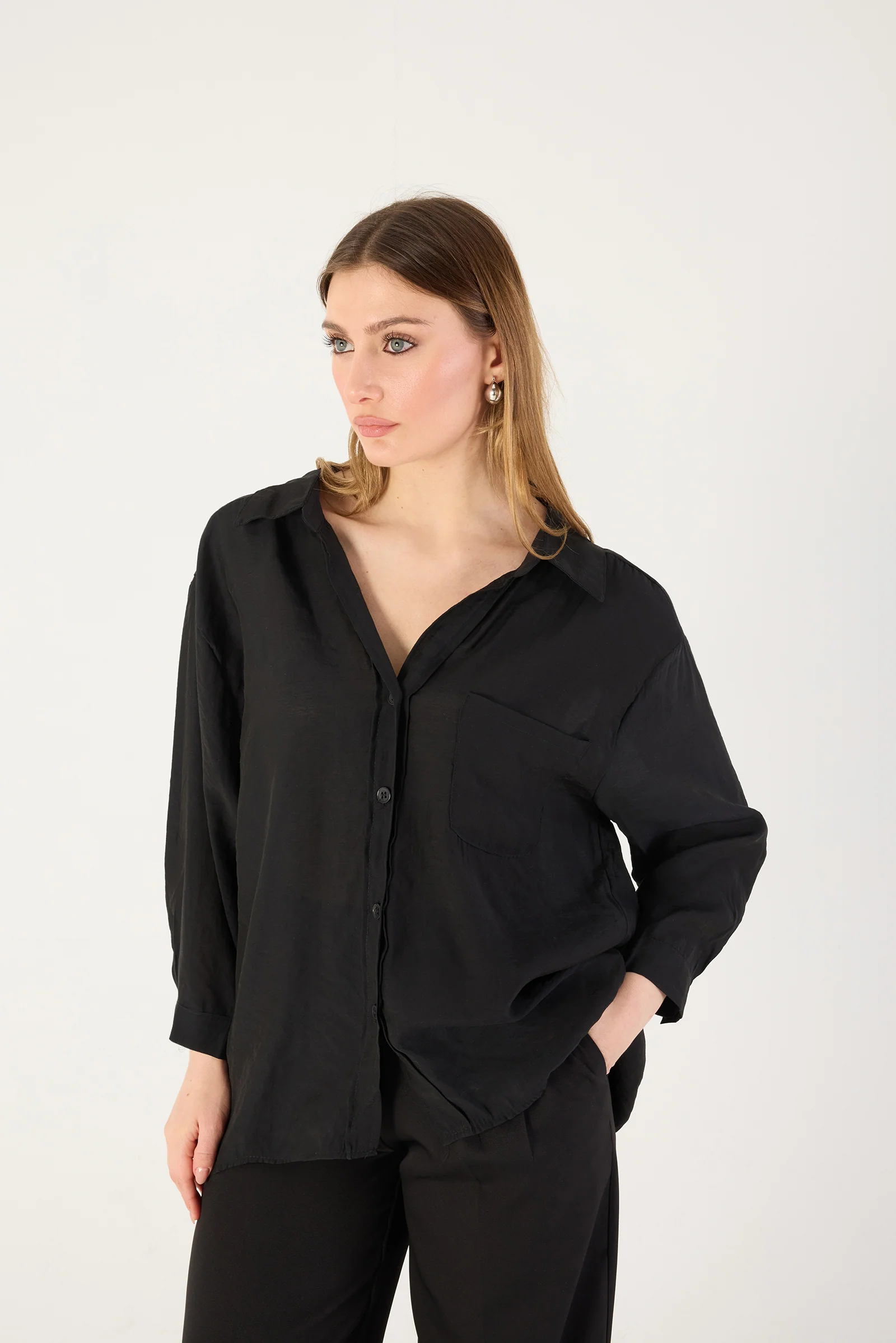Oversize Shirt With Pocket Detail - Image 57
