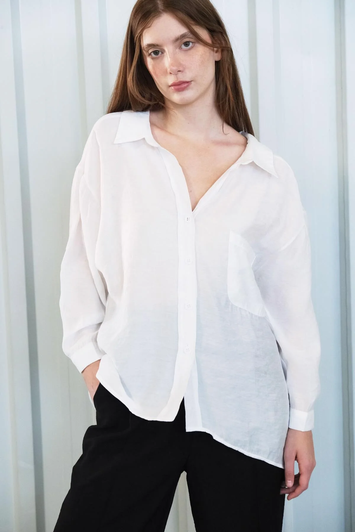 Oversize Shirt With Pocket Detail - Image 65