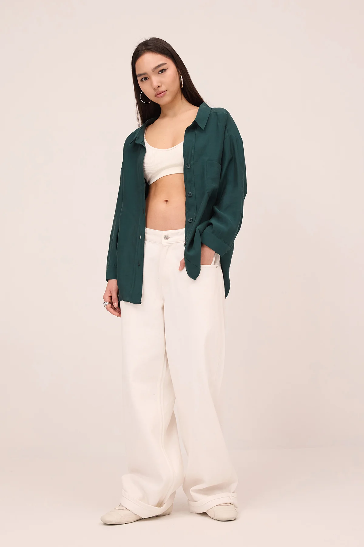 Oversize Shirt With Pocket Detail - Image 72