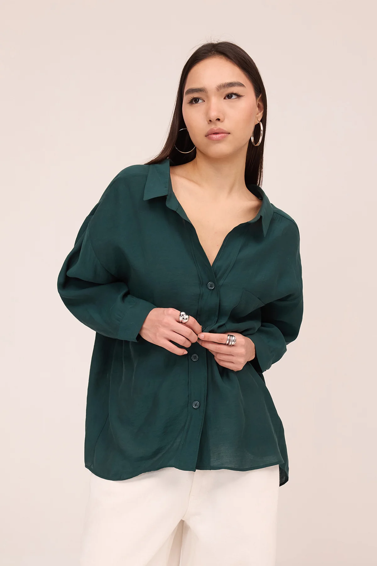 Oversize Shirt With Pocket Detail - Image 73