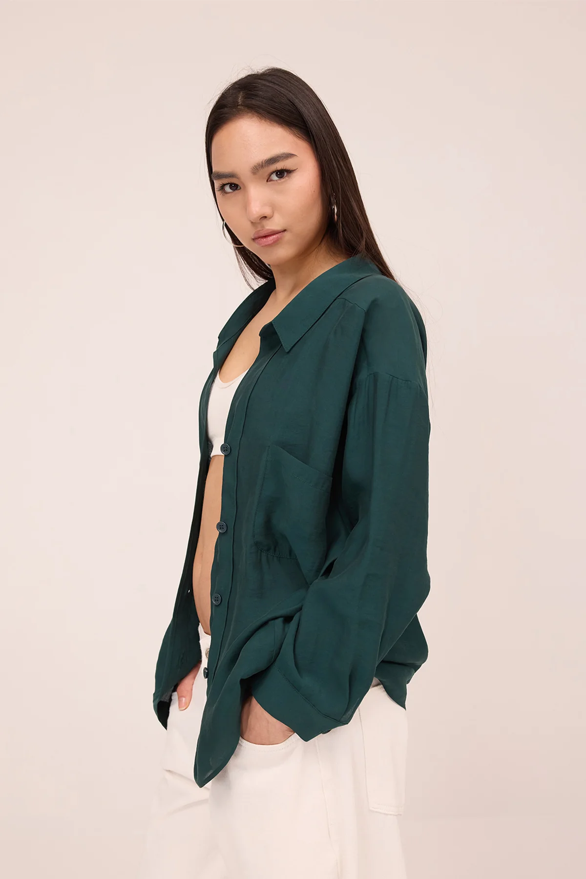 Oversize Shirt With Pocket Detail - Image 75