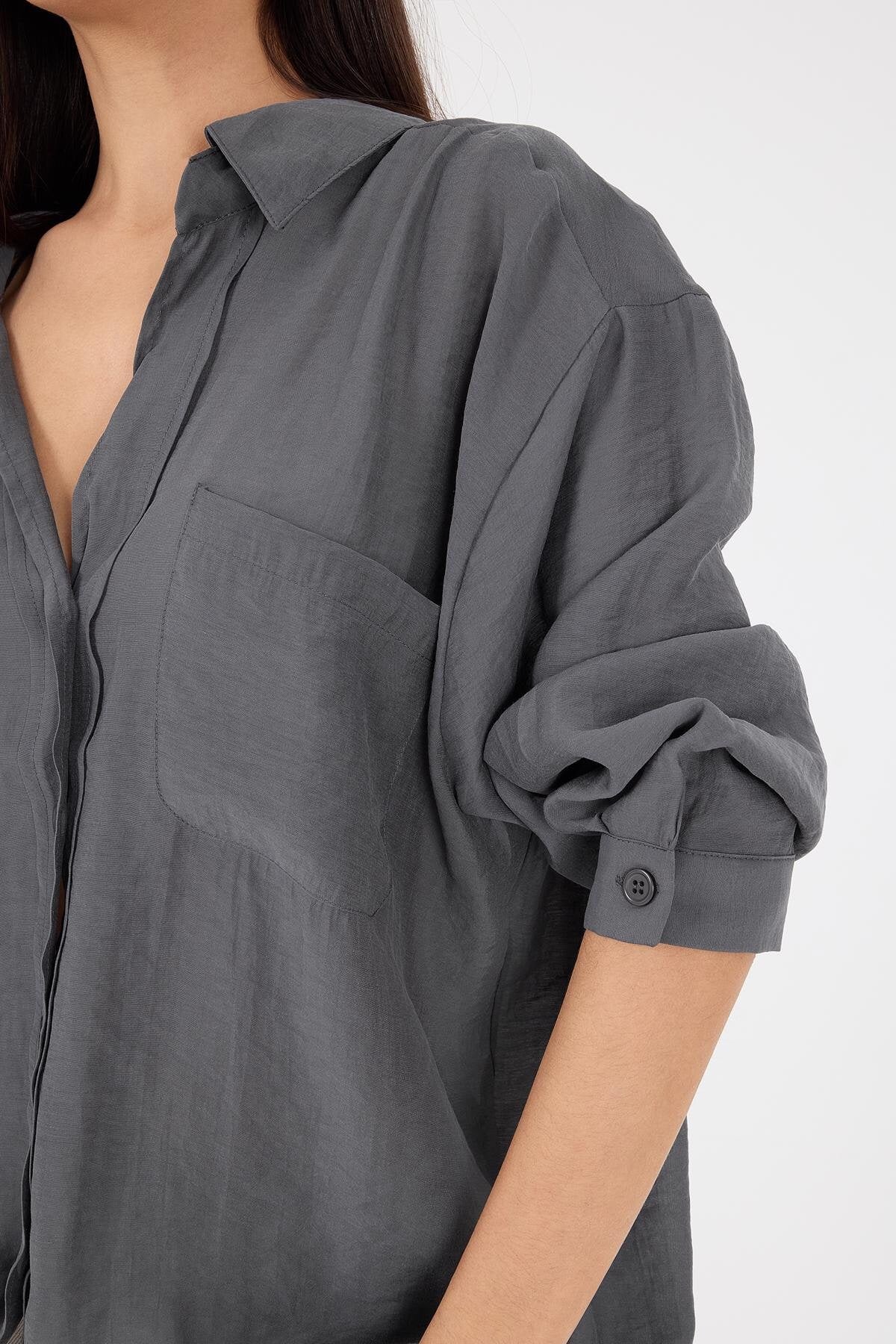 Oversize Shirt With Pocket Detail - Image 80