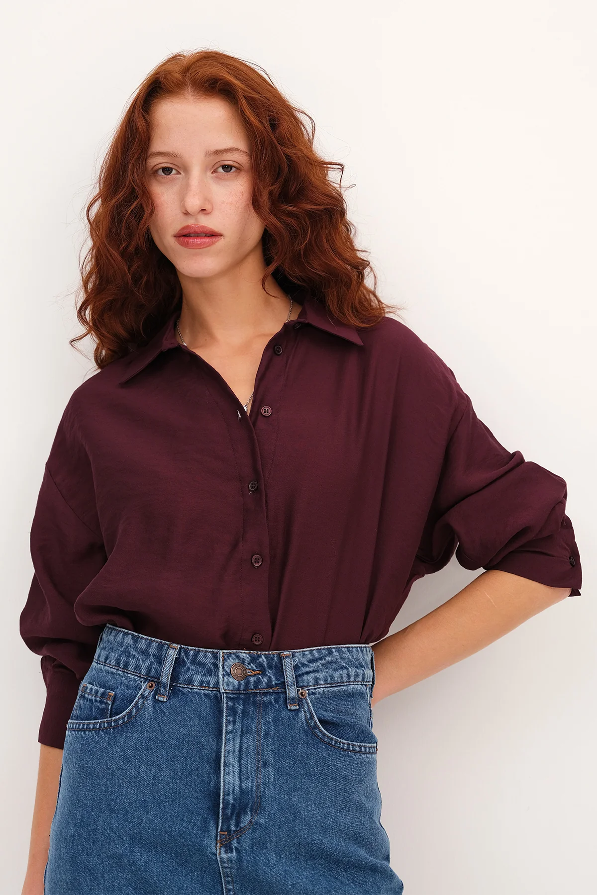 Oversızed Slıp Detaıled Shırt - Image 5