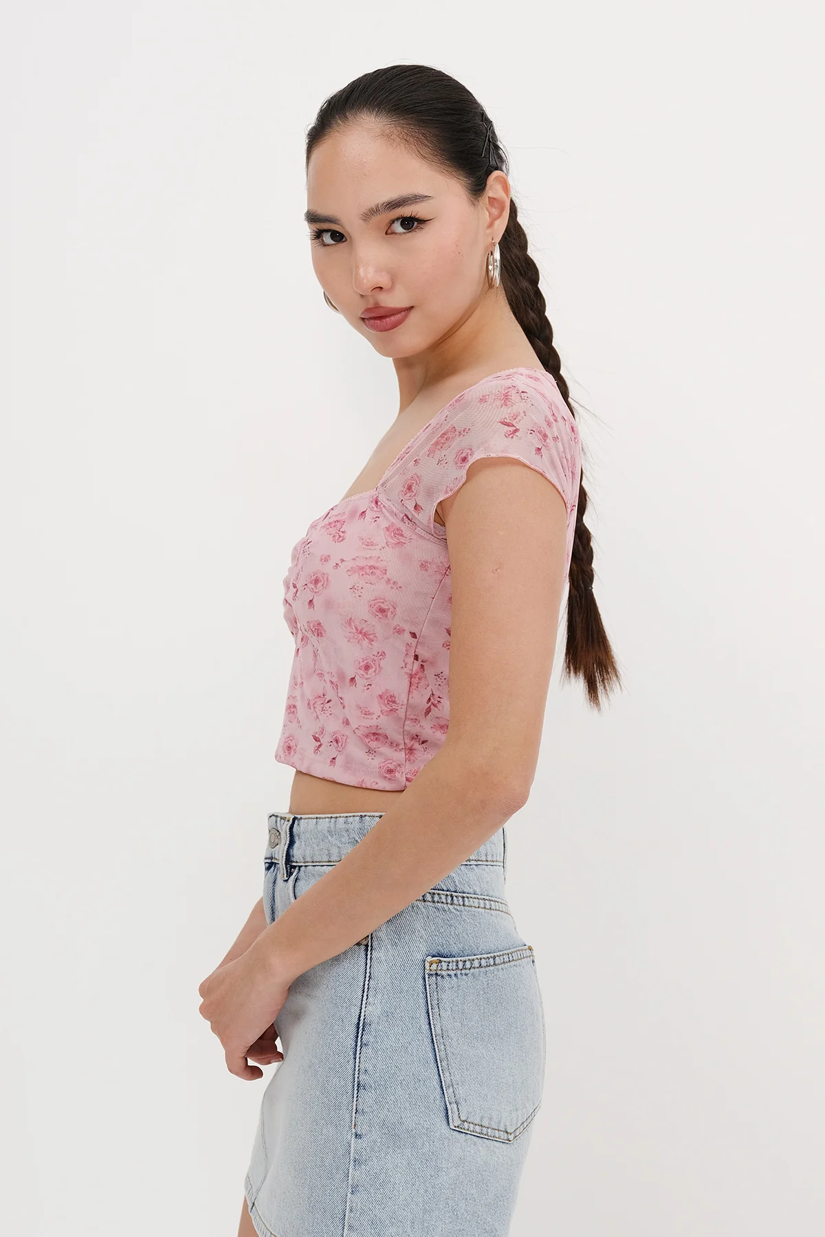 Patterned Crop Blouse - Image 8
