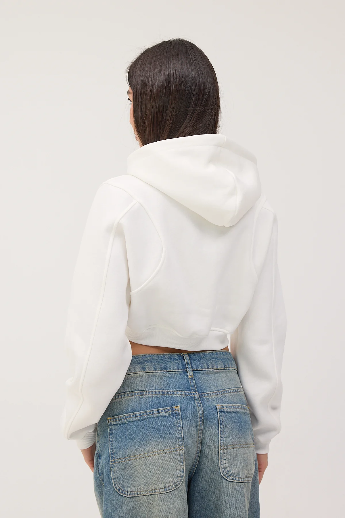 Raised Hooded Crop Sweatshirt - Image 10