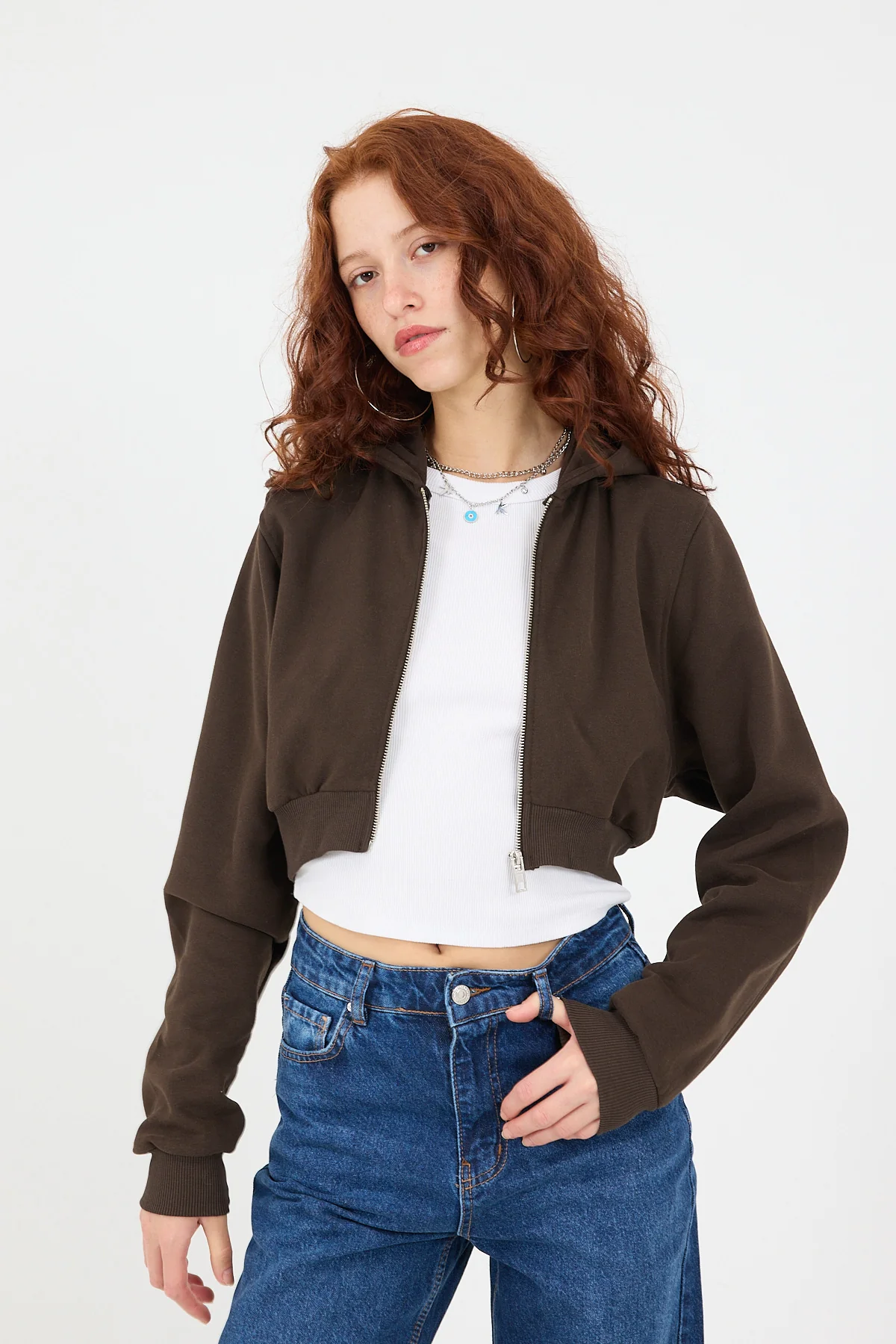 Raised Hooded Crop Sweatshirt - Image 12