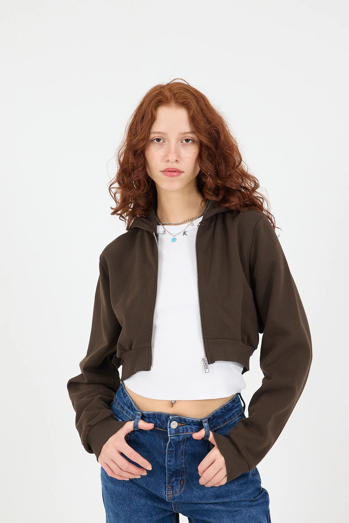 Raised Hooded Crop Sweatshirt - Image 16