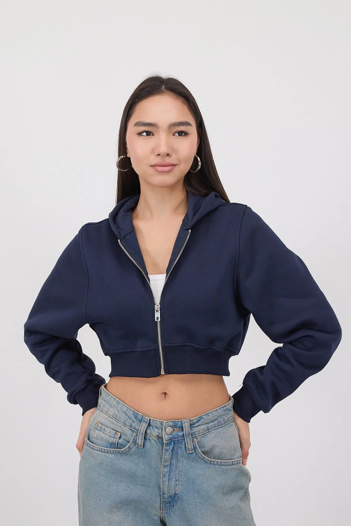 Raised Hooded Crop Sweatshirt - Image 26