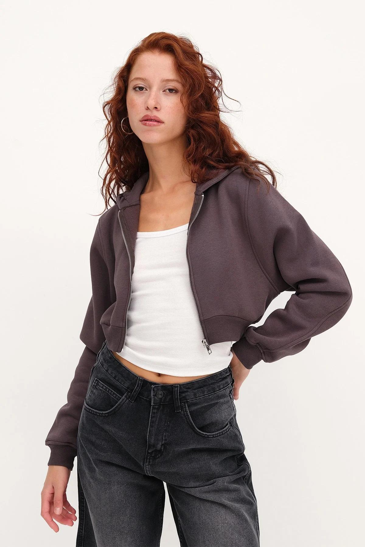 Raised Hooded Crop Sweatshirt - Image 31