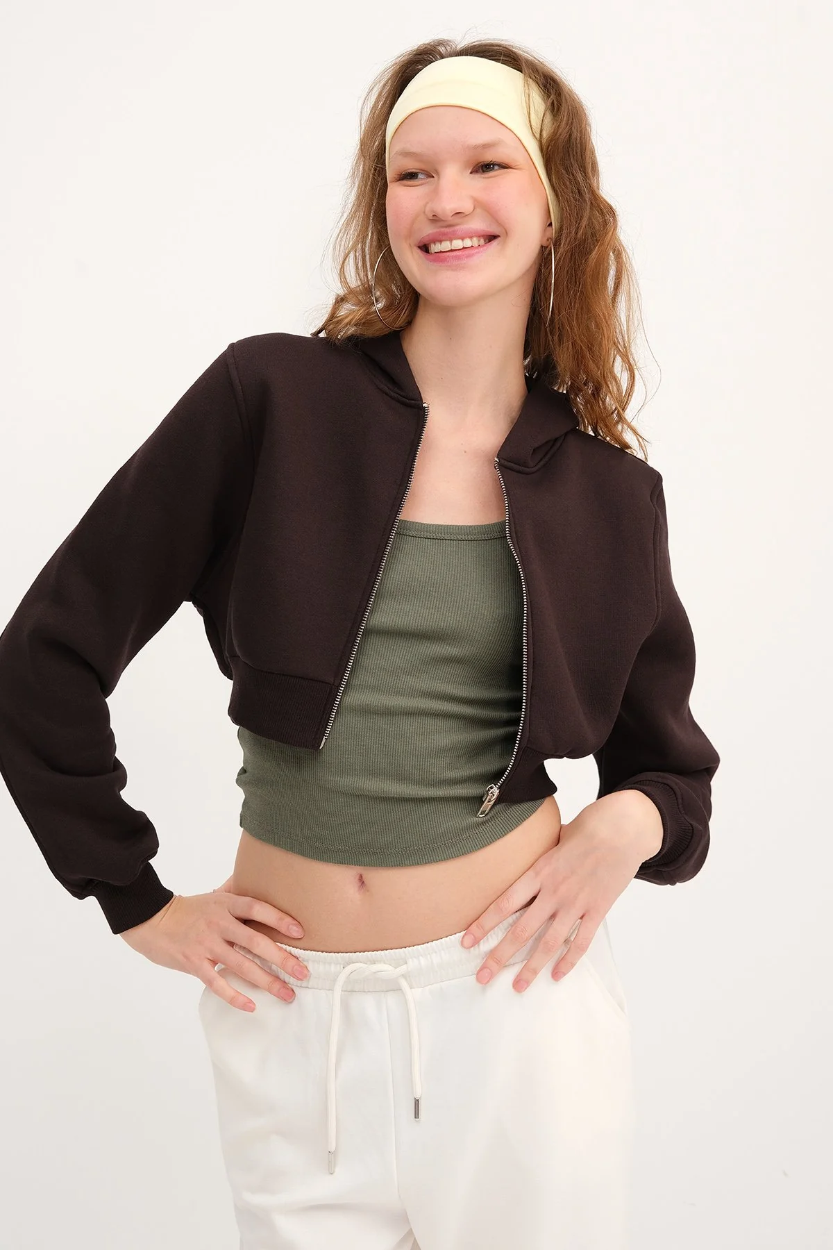 Raised Hooded Crop Sweatshirt - Image 50