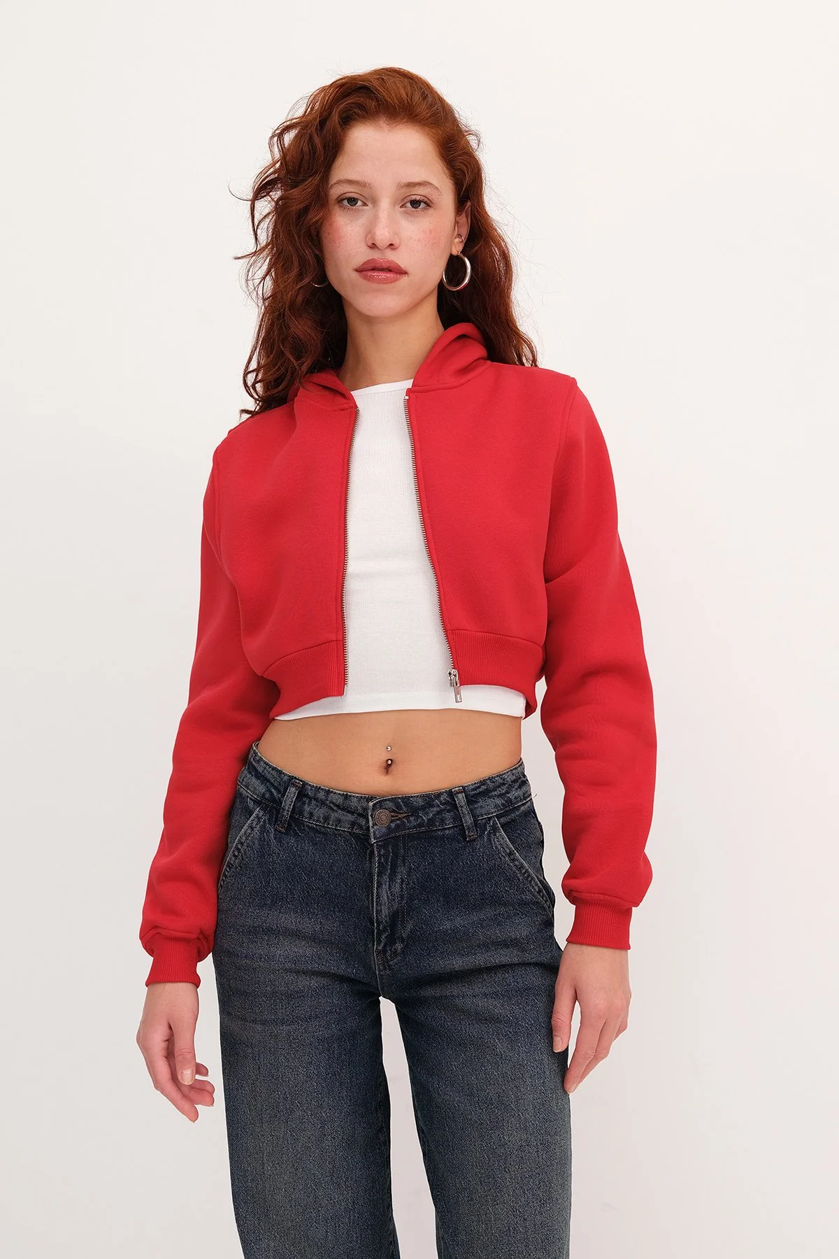 Raised Hooded Crop Sweatshirt - Image 52