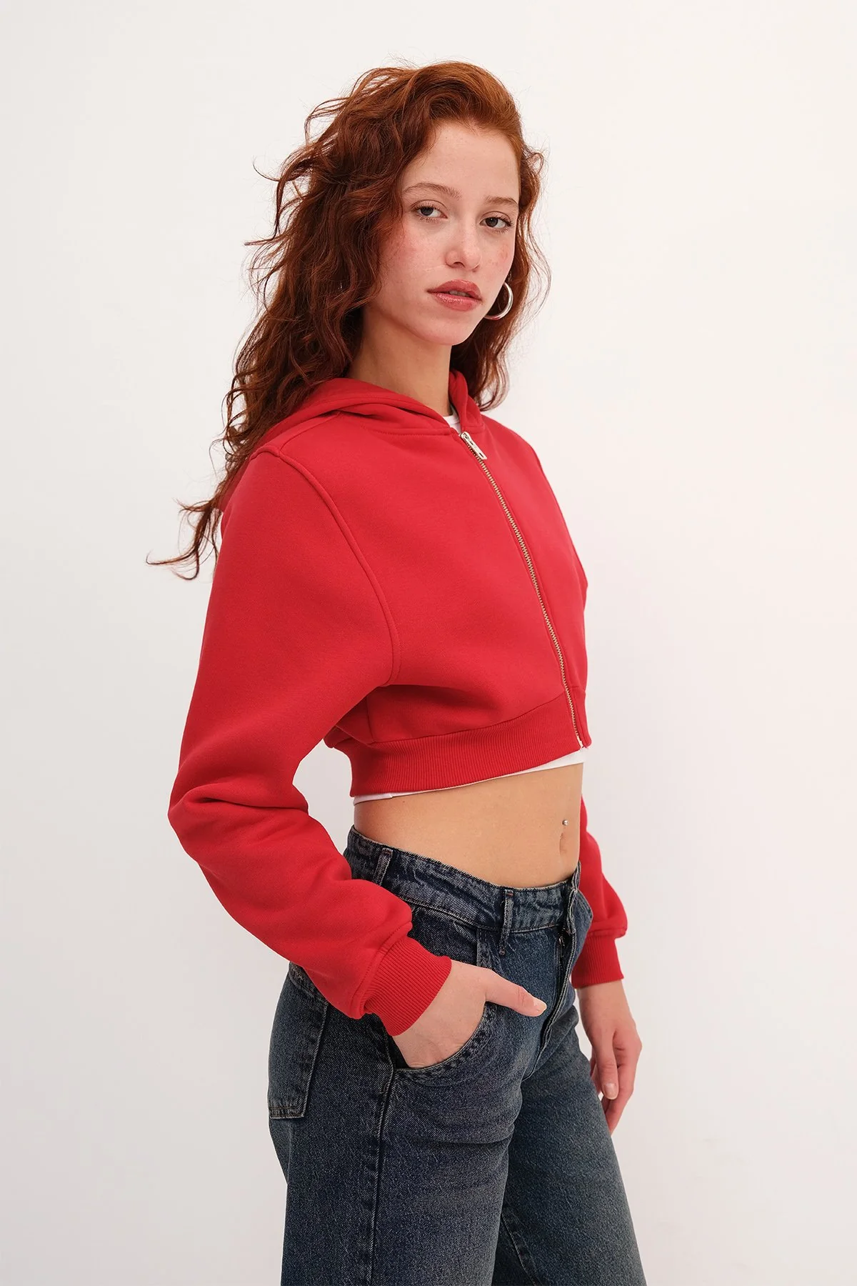 Raised Hooded Crop Sweatshirt - Image 53