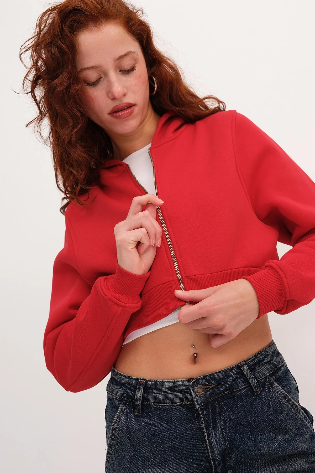 Raised Hooded Crop Sweatshirt - Image 56