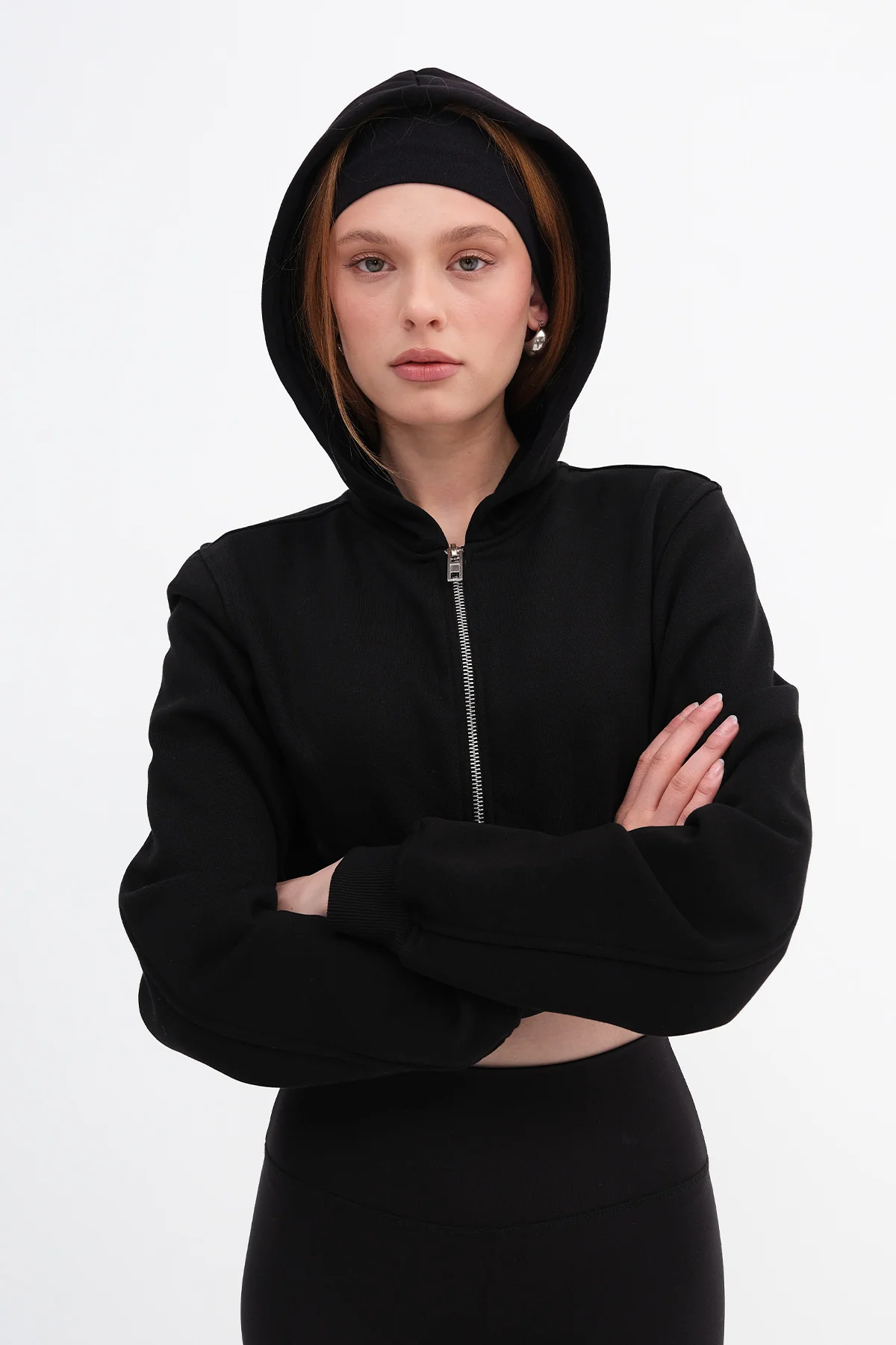 Raised Hooded Crop Sweatshirt - Image 59