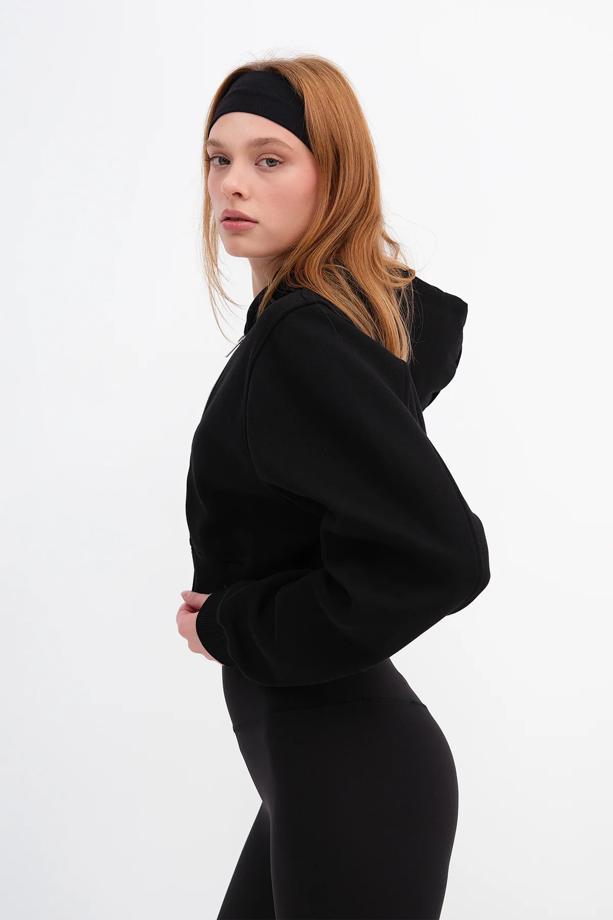Raised Hooded Crop Sweatshirt - Image 61