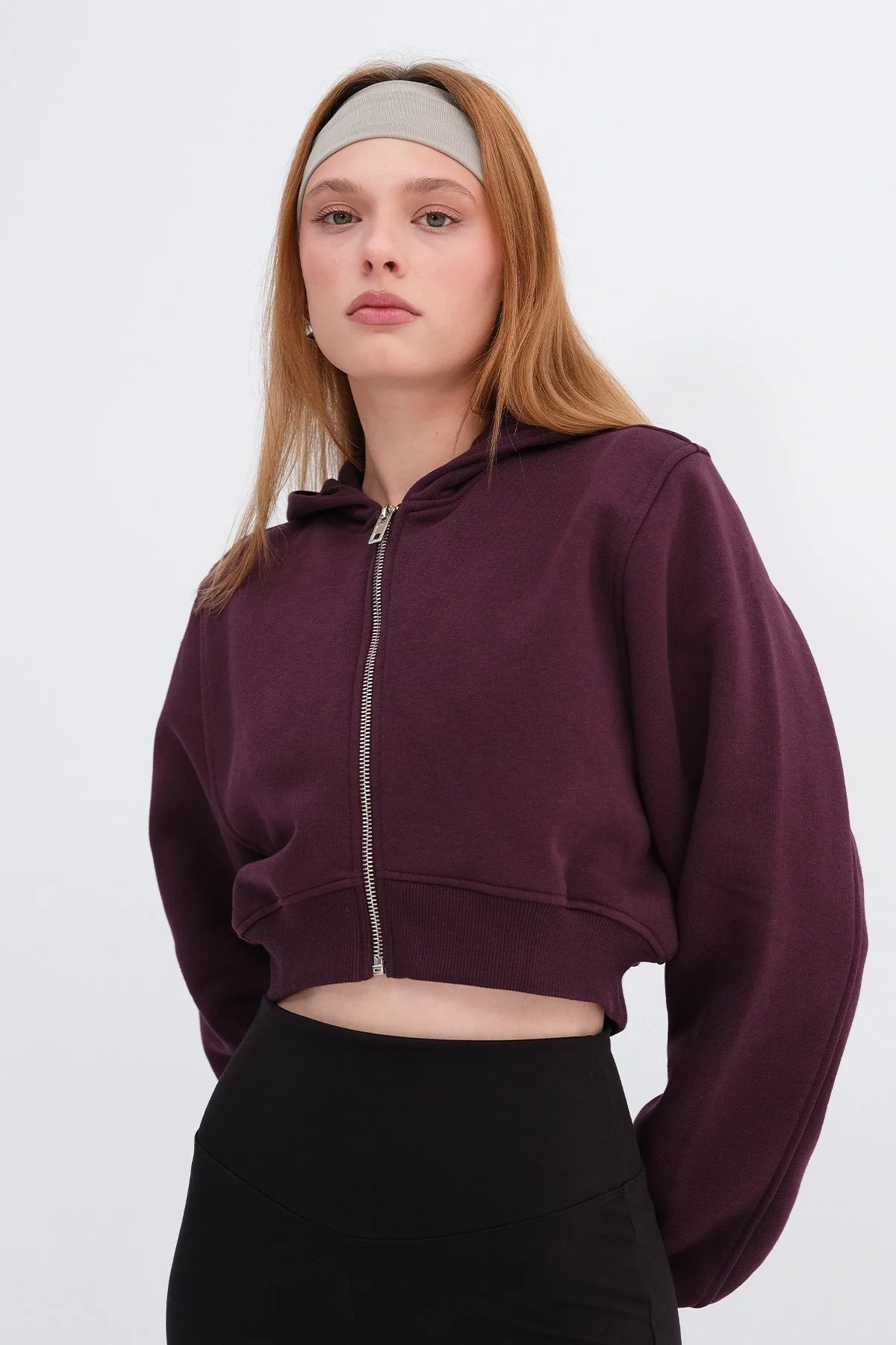 Raised Hooded Crop Sweatshirt - Image 74