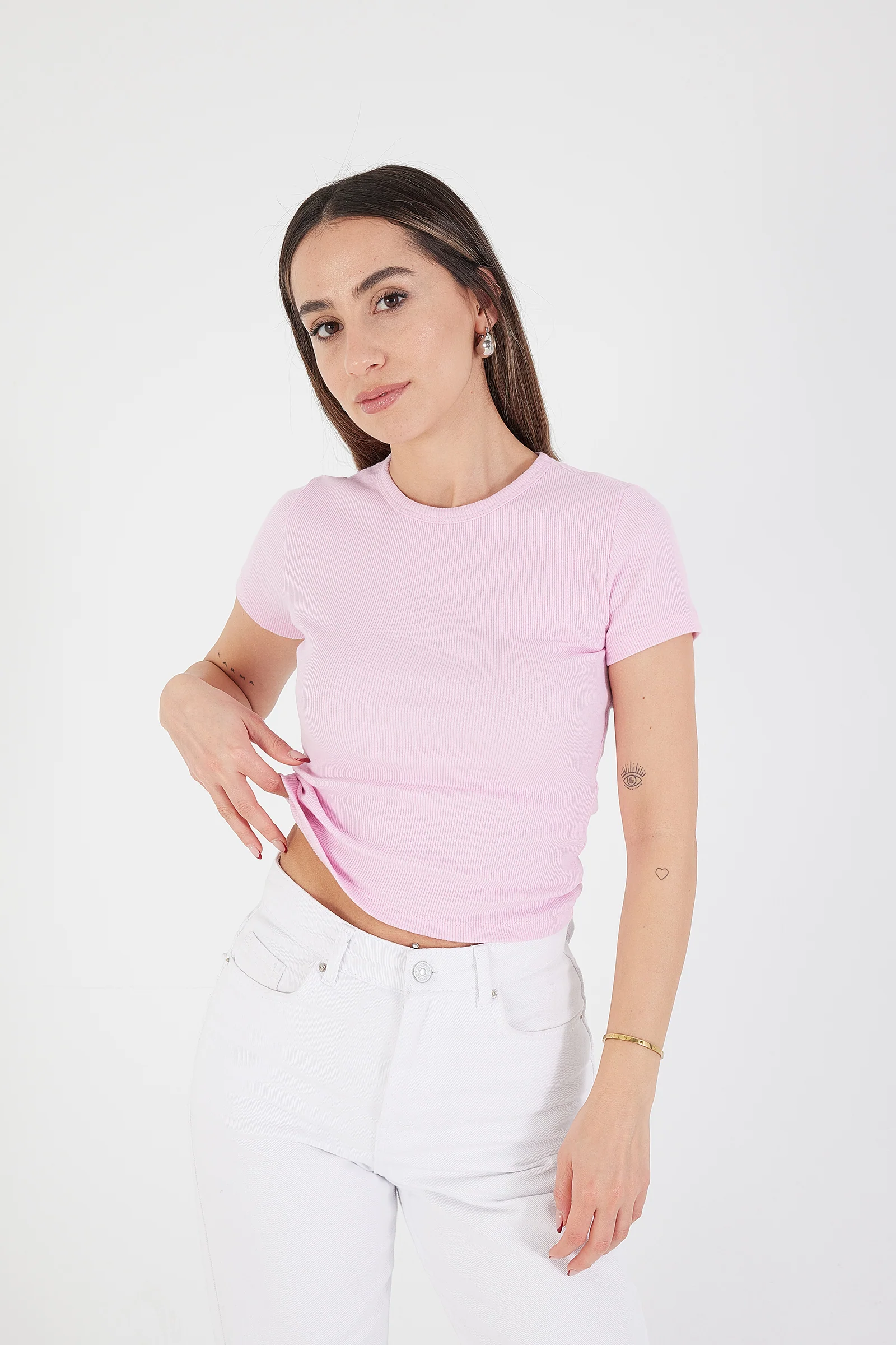 Round Neck Basic T-shirt - Image 71