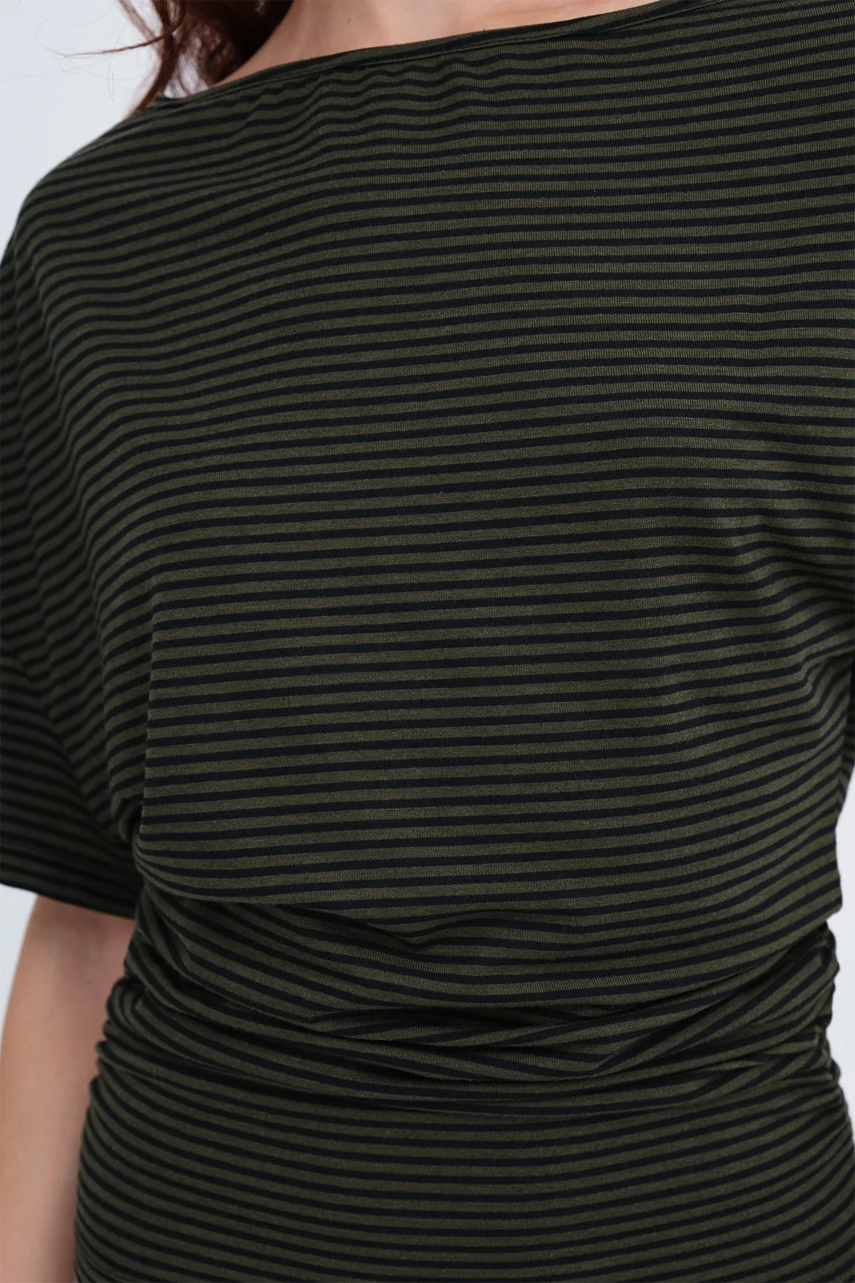 Side Ruched Striped T-shirt - Image 16