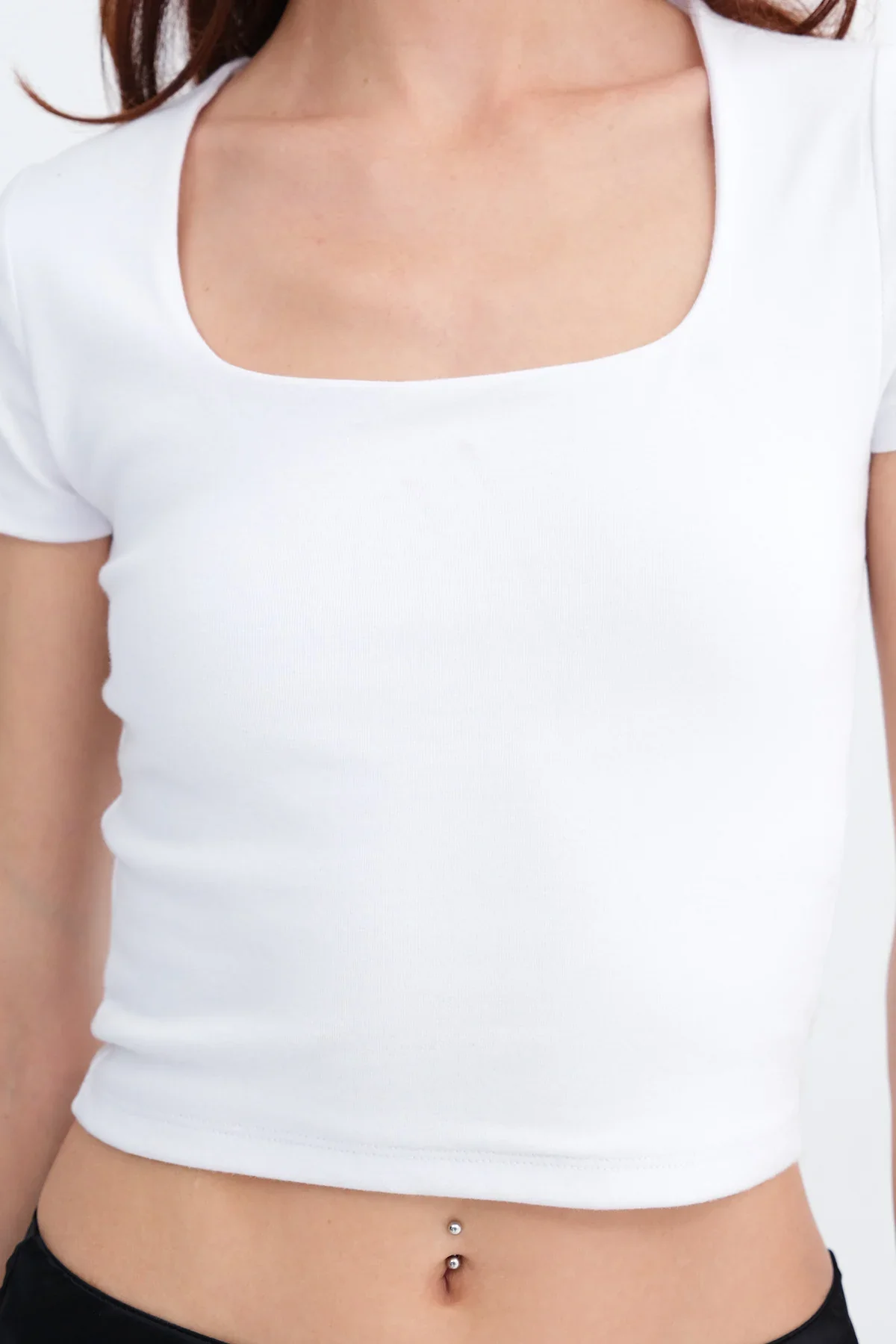 Square Neck Basic Blouse With Short Sleeve - Image 50