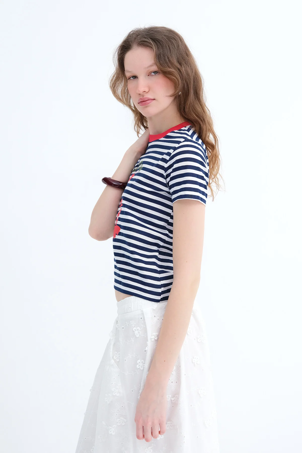 Striped Printed T-shirt - Image 3