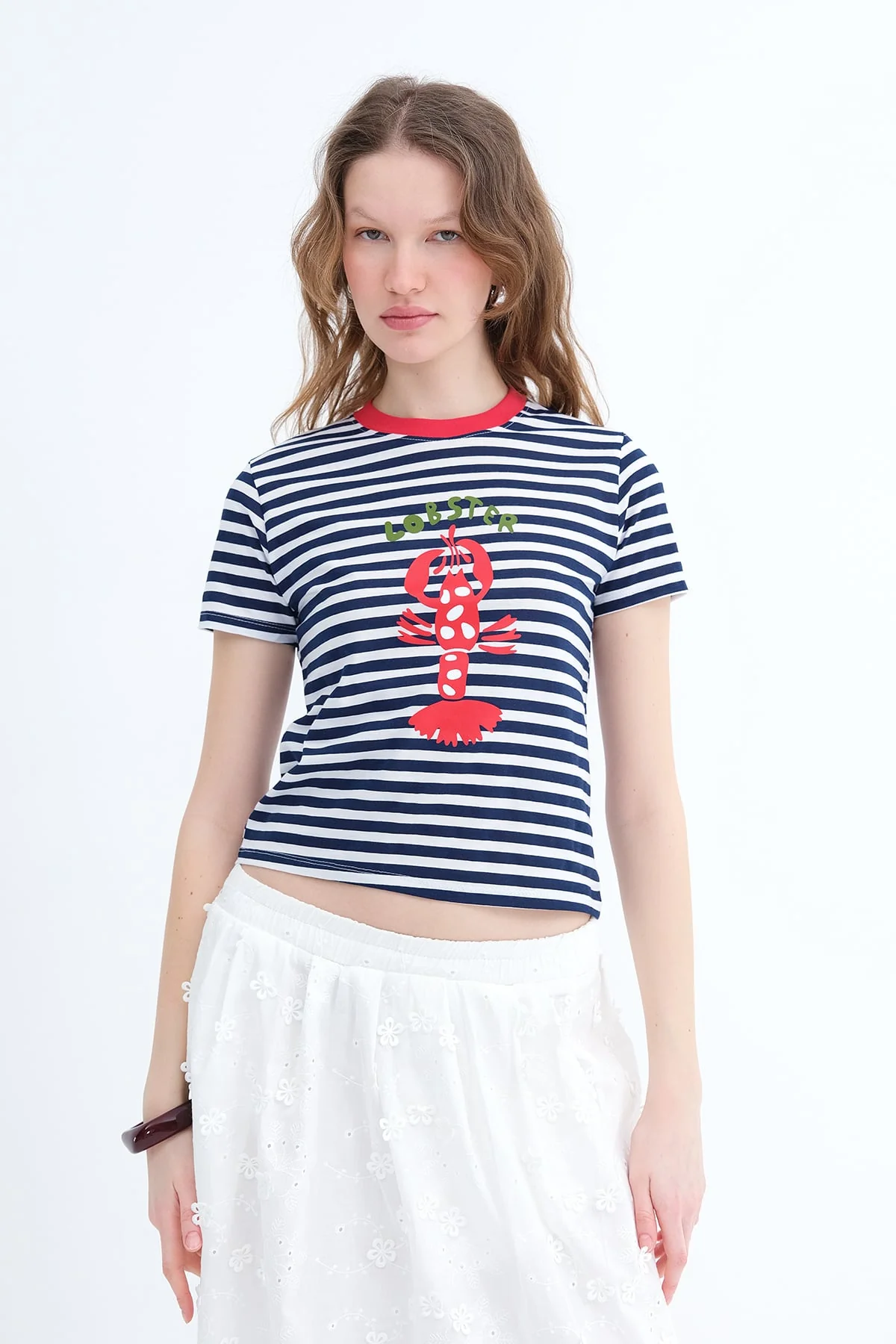 Striped Printed T-shirt - Image 4