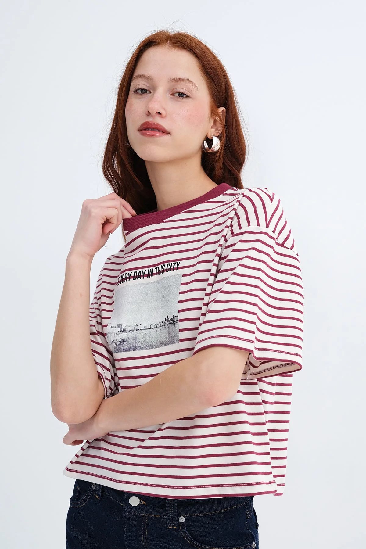 Striped Printed T-Shirt - Image 3