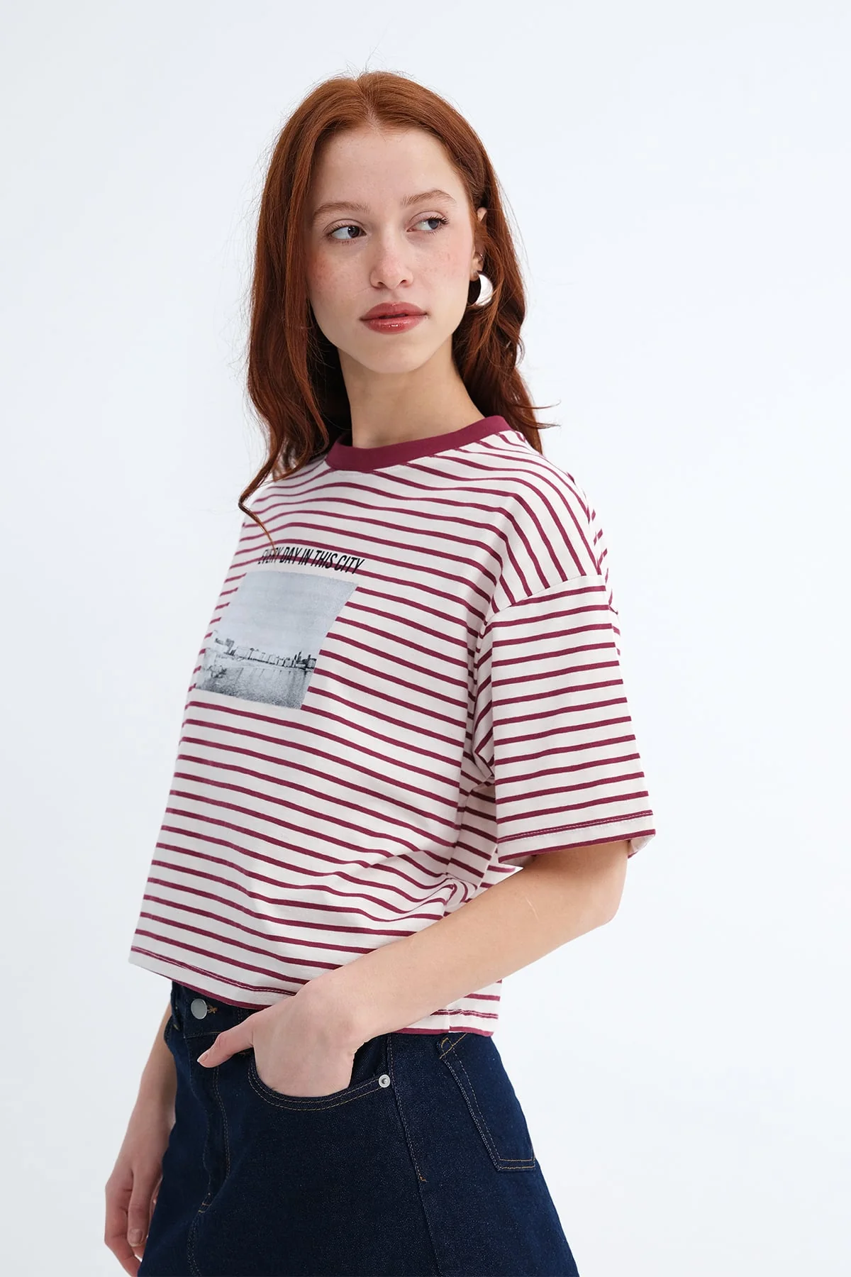 Striped Printed T-Shirt - Image 6