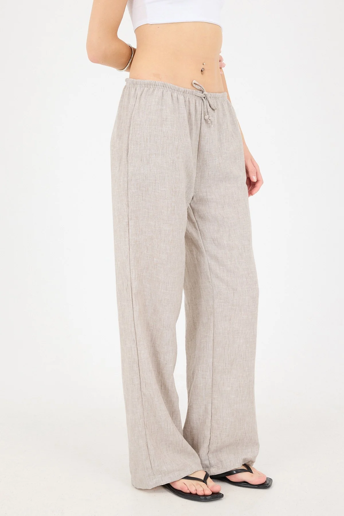 Tied Wide Leg Trousers - Image 23