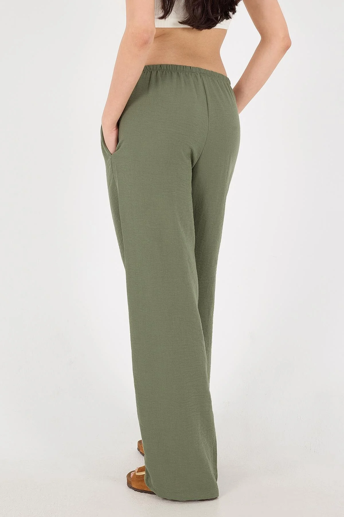 Tied Wide Leg Trousers - Image 46