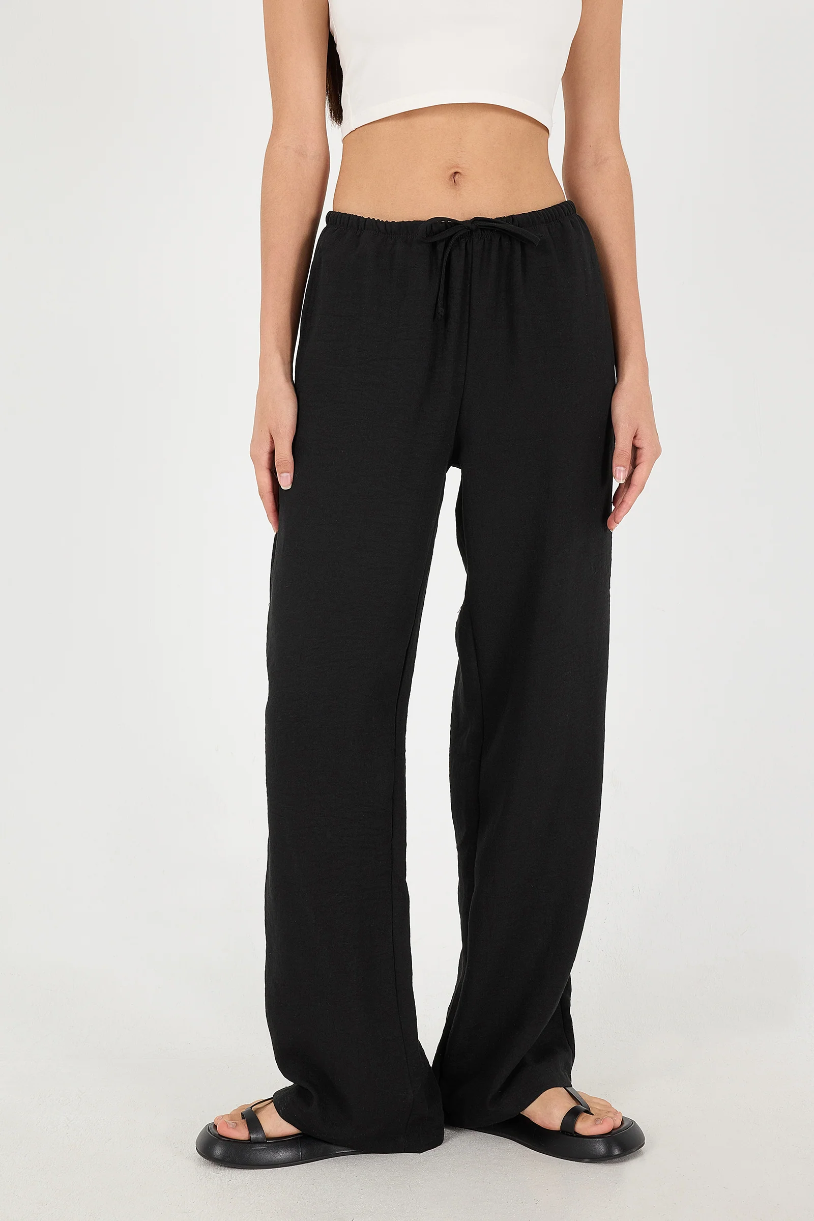 Tied Wide Leg Trousers - Image 53