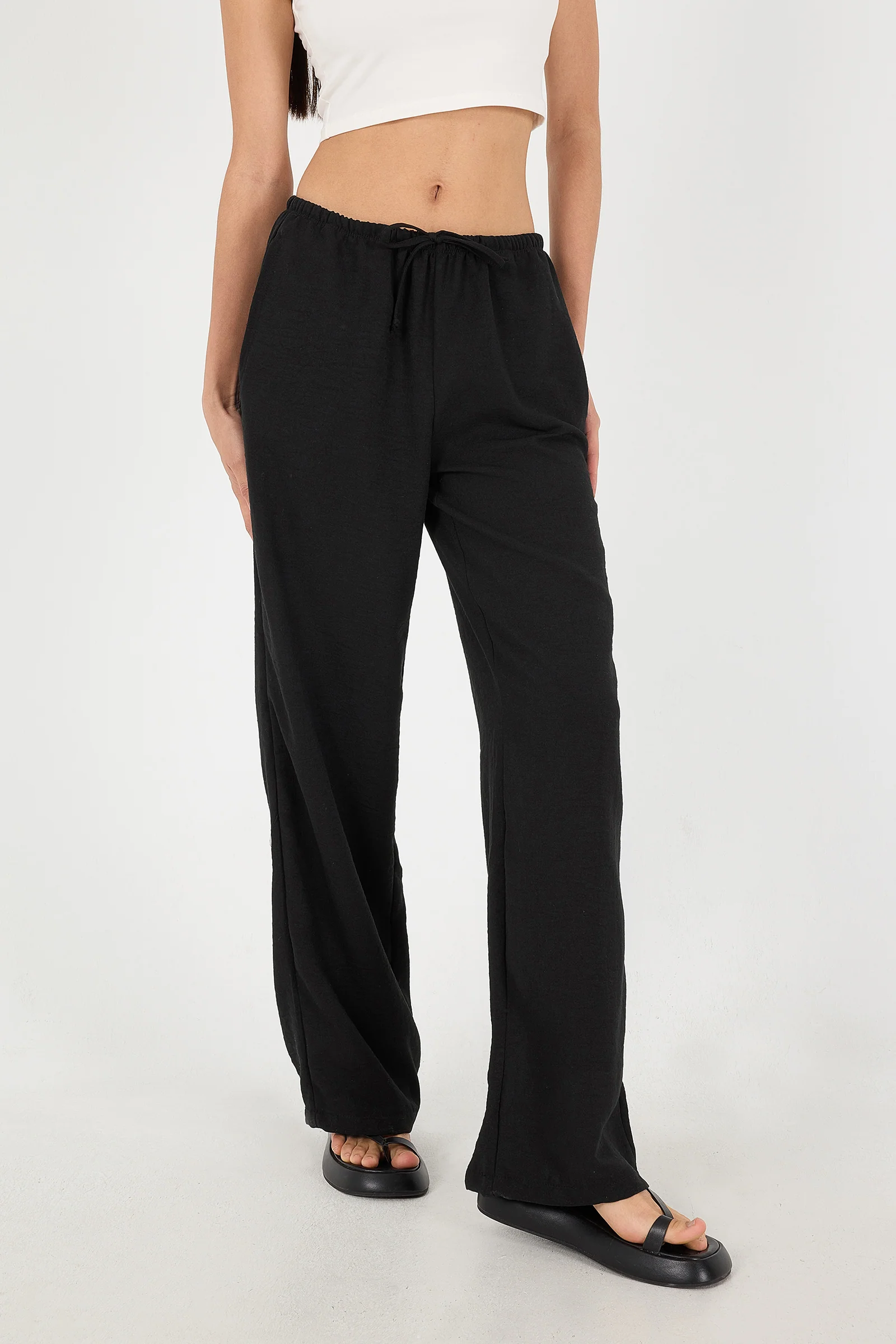 Tied Wide Leg Trousers - Image 57