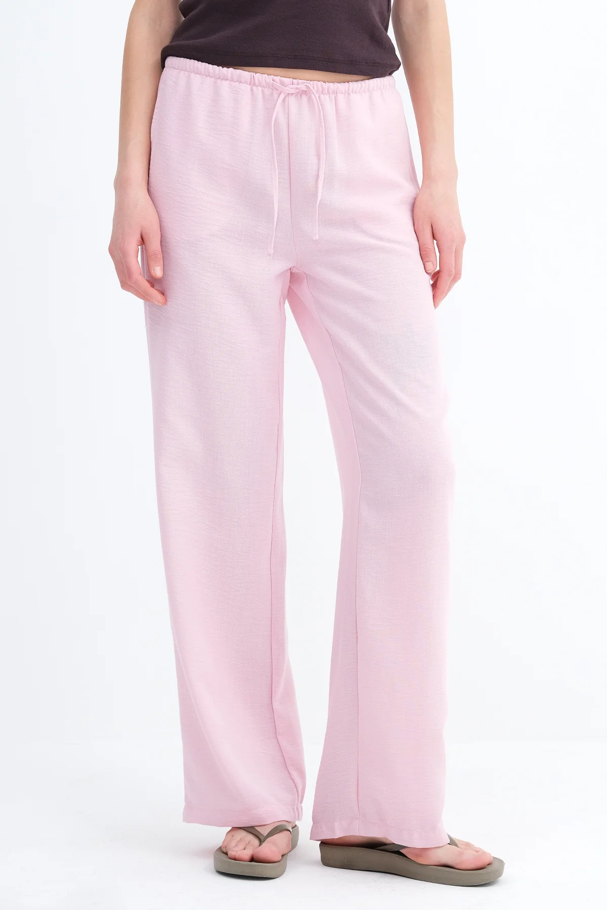 Tied Wide Leg Trousers - Image 6