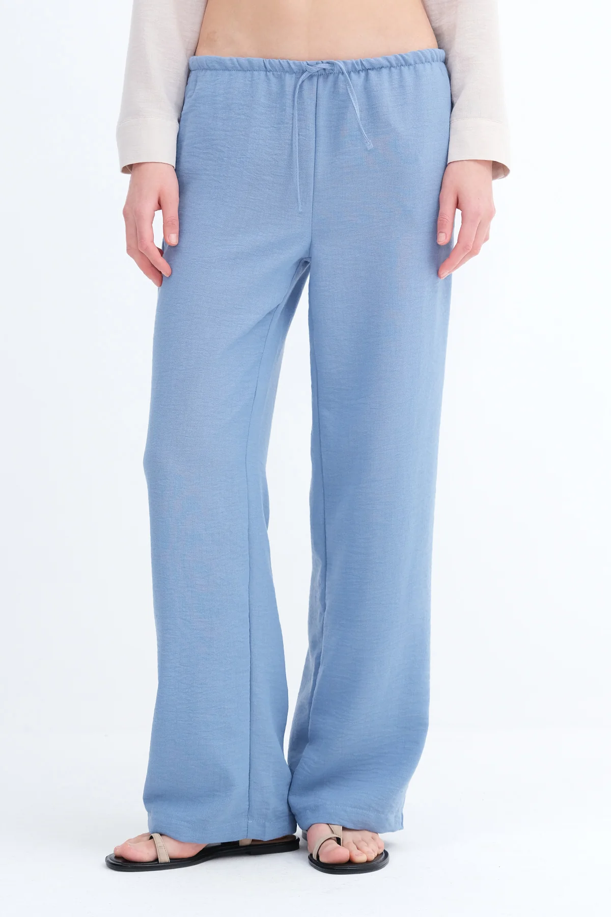 Tied Wide Leg Trousers - Image 7