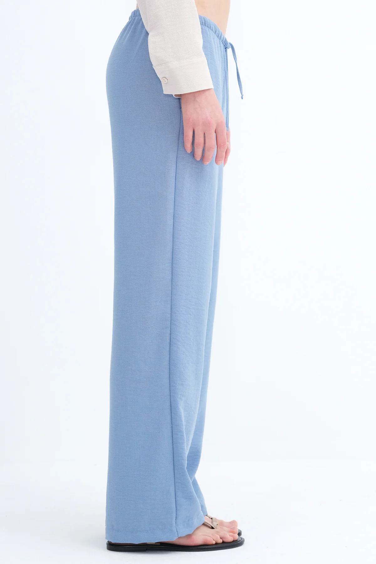 Tied Wide Leg Trousers - Image 9