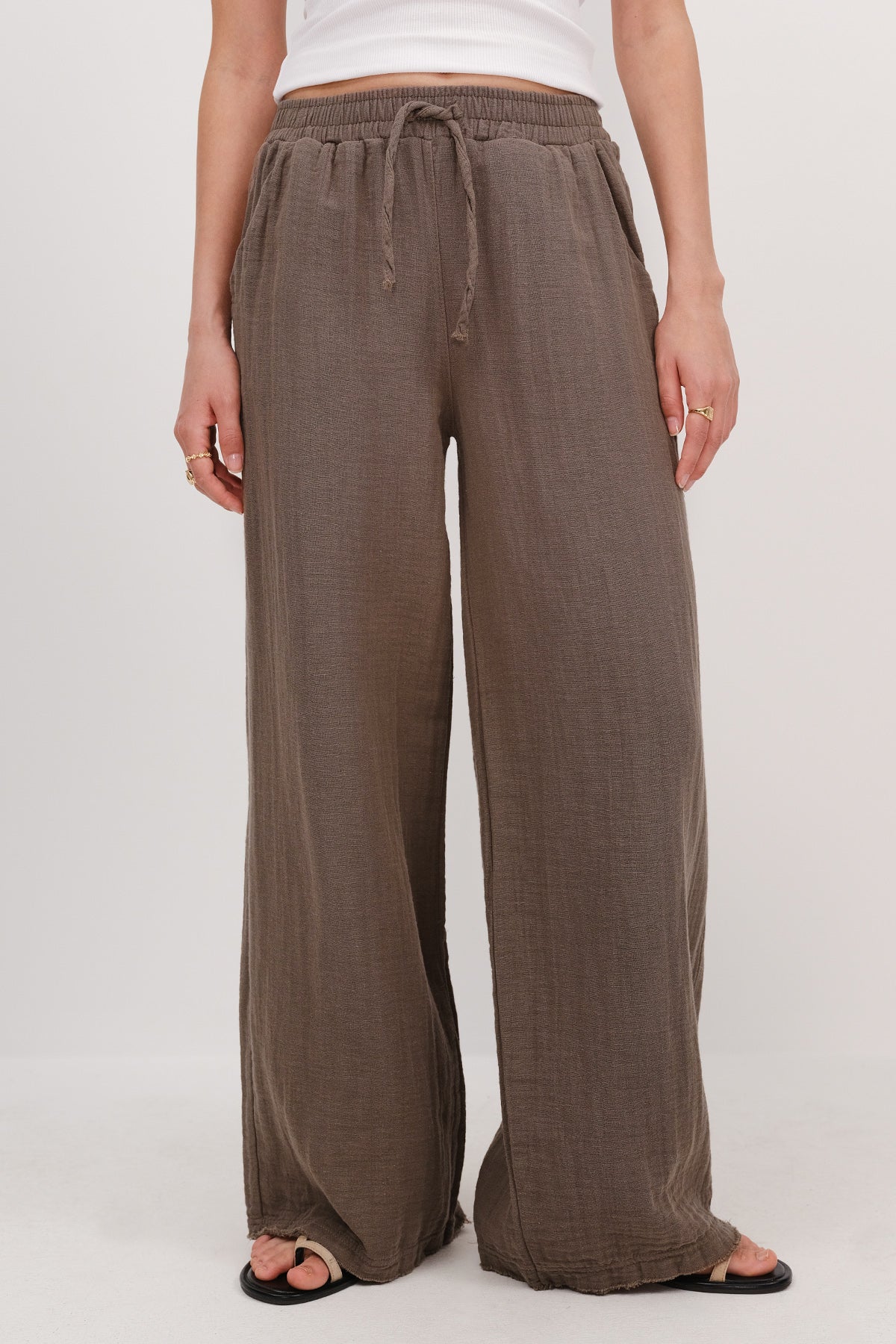 Wide-Leg Trousers With Elastic Waist - Image 14