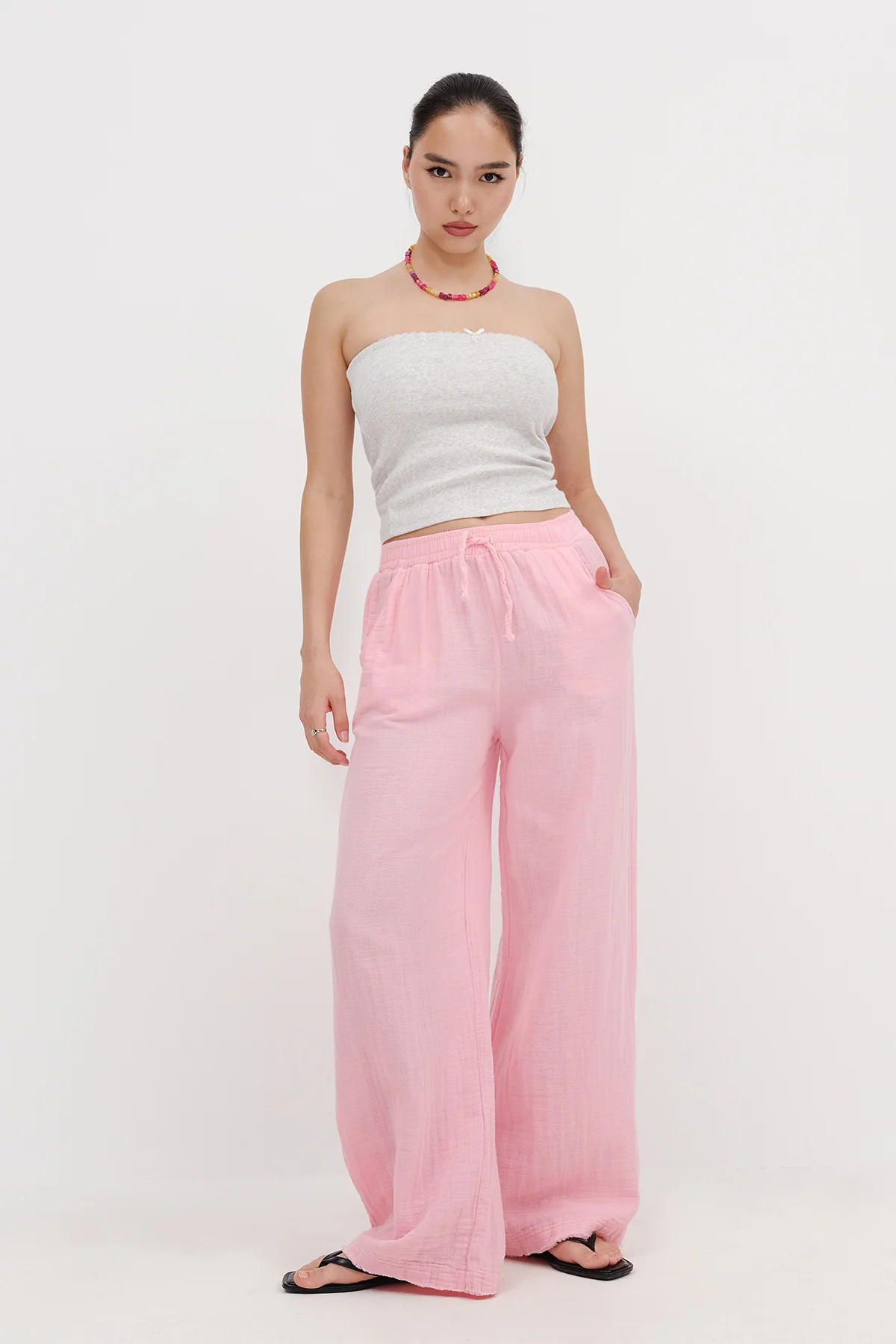 Wide-Leg Trousers With Elastic Waist - Image 18