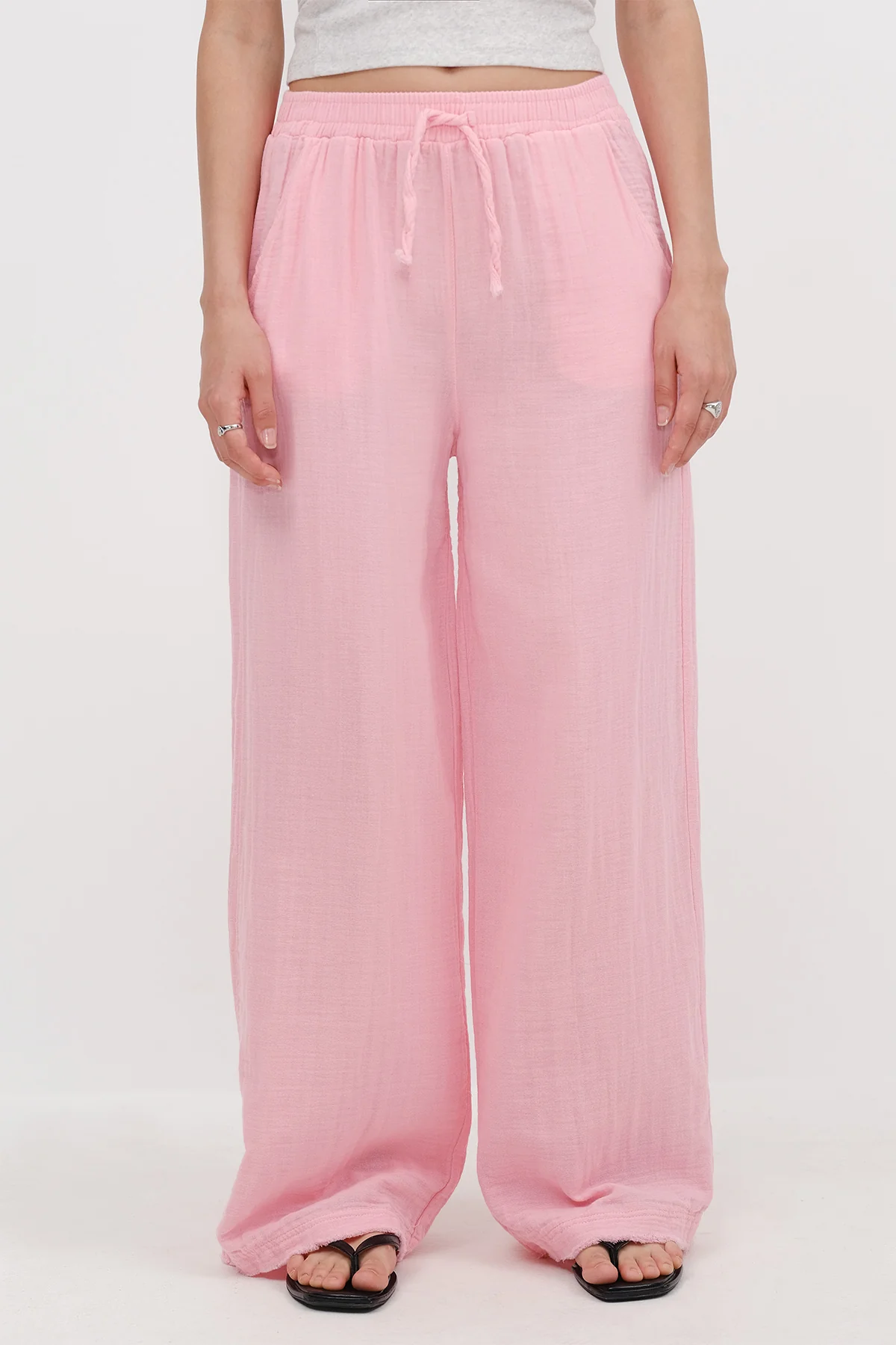 Wide-Leg Trousers With Elastic Waist - Image 19