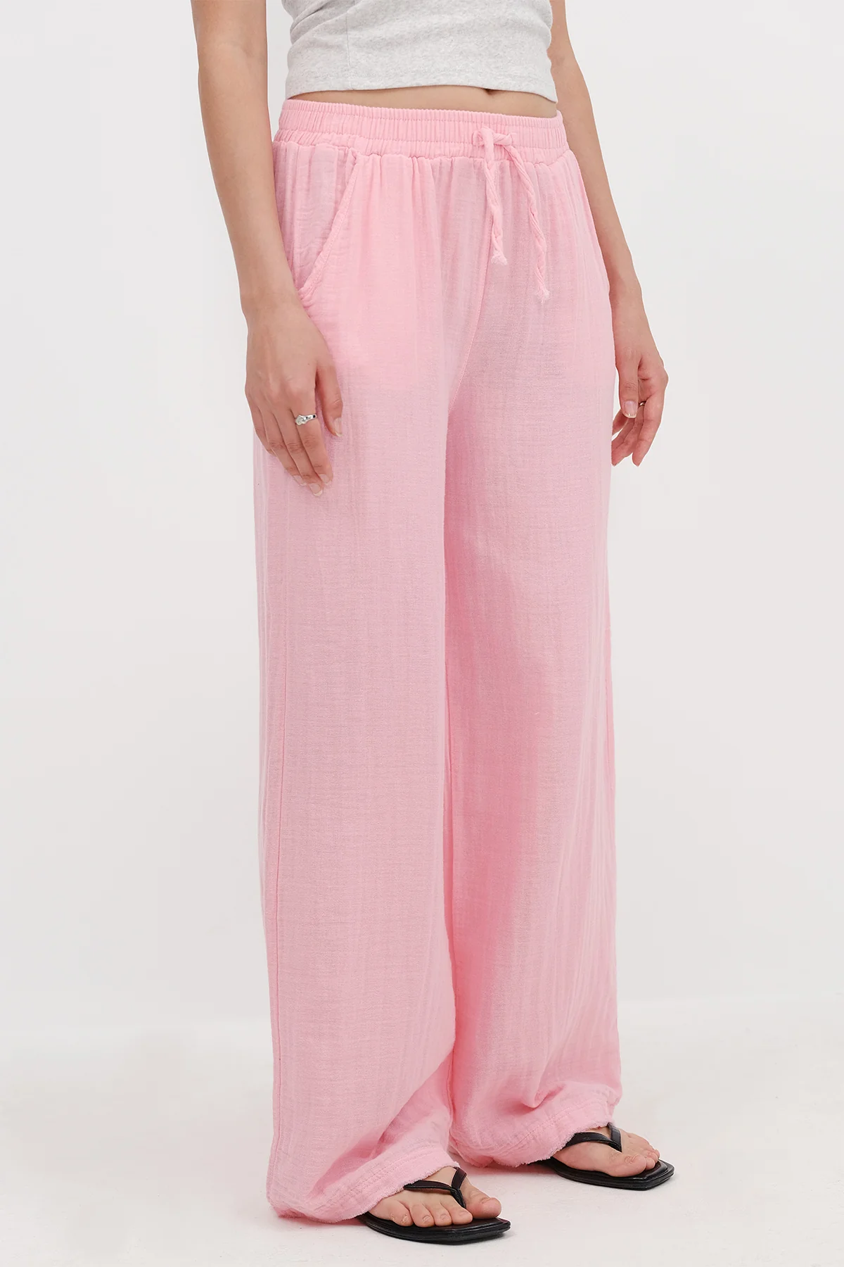 Wide-Leg Trousers With Elastic Waist - Image 20