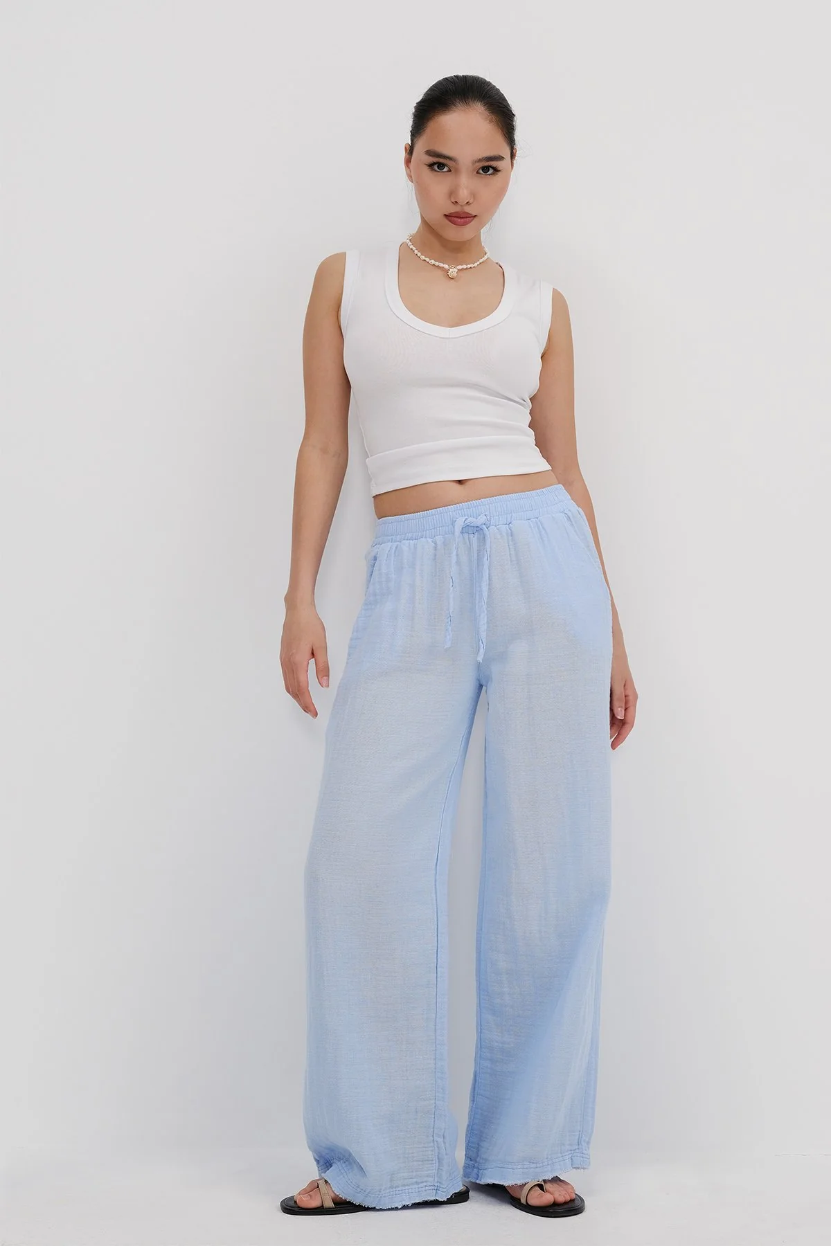 Wide-Leg Trousers With Elastic Waist - Image 24