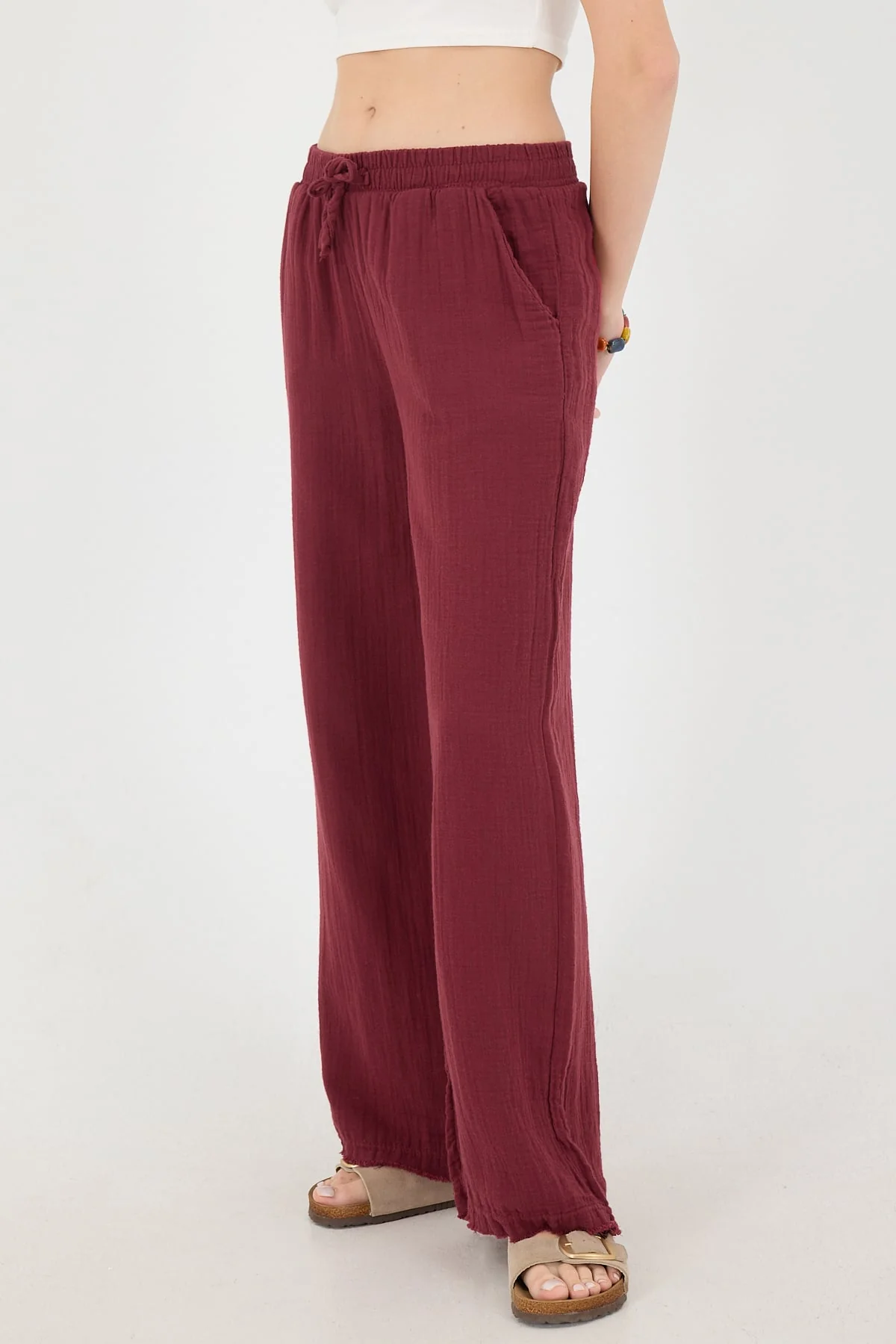 Wide-Leg Trousers With Elastic Waist - Image 3
