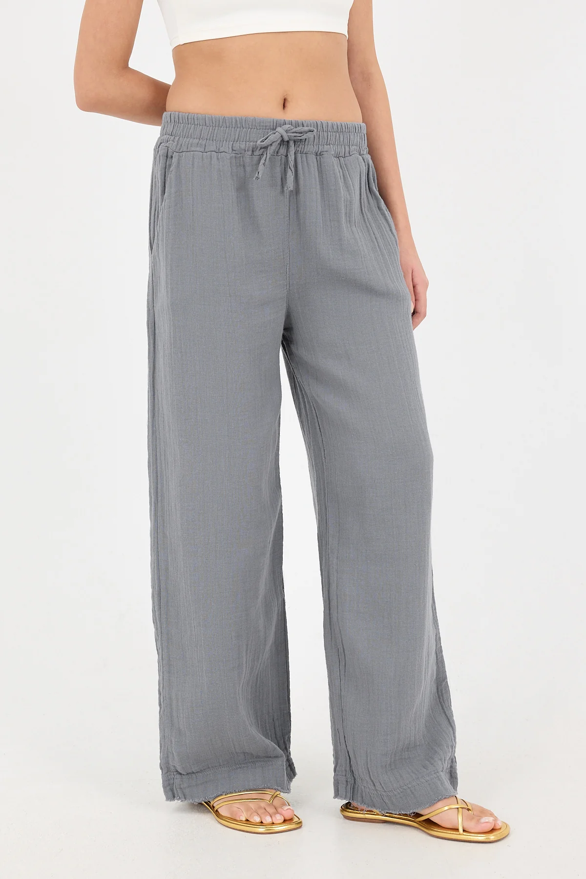 Wide-Leg Trousers With Elastic Waist - Image 37