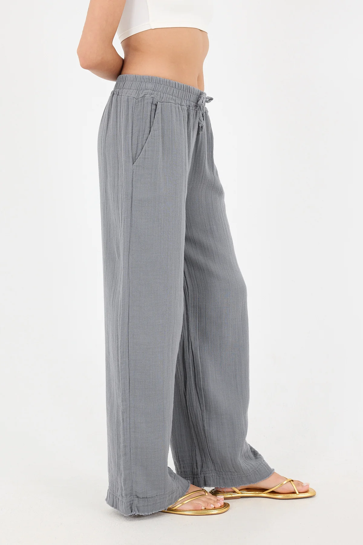 Wide-Leg Trousers With Elastic Waist - Image 39