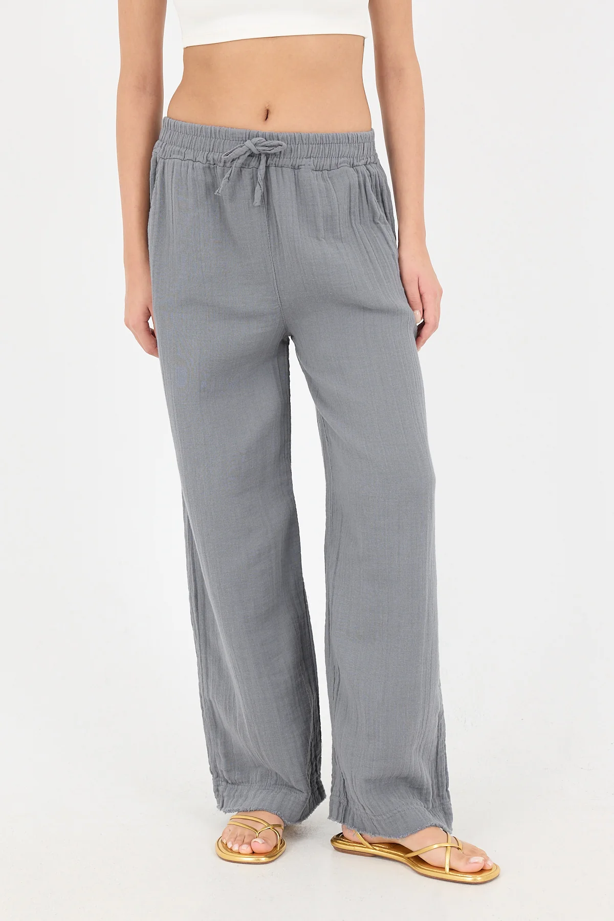 Wide-Leg Trousers With Elastic Waist - Image 41