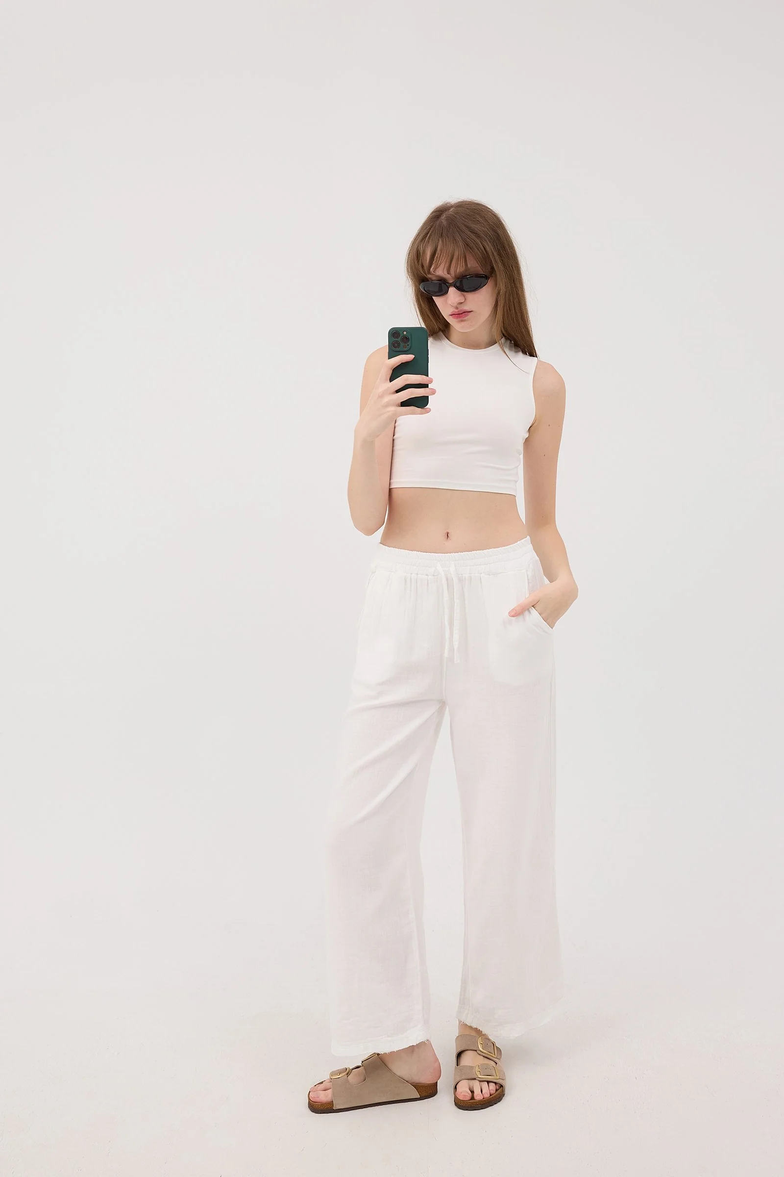 Wide-Leg Trousers With Elastic Waist - Image 48